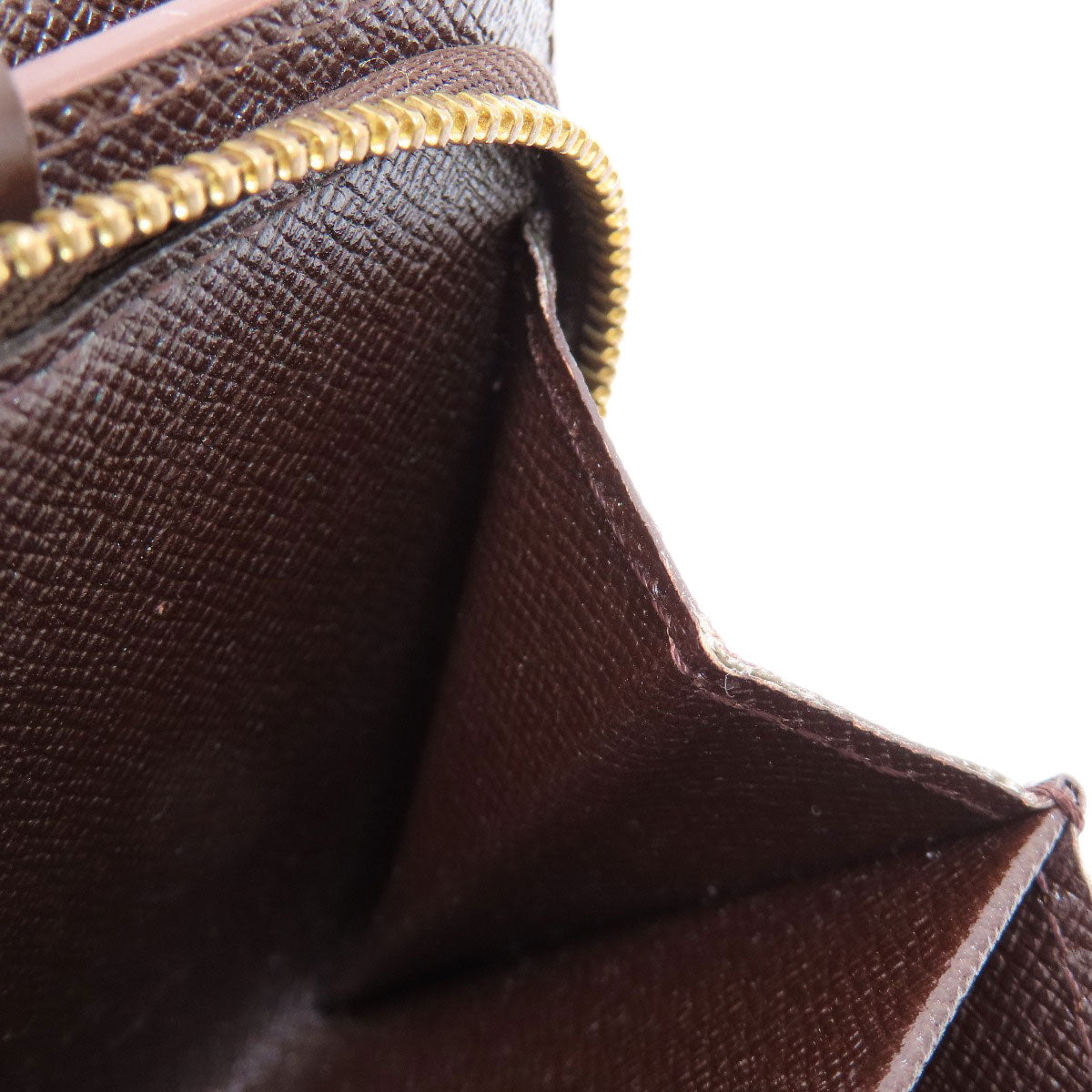 LOUIS VUITTON Bifold Wallet M61668 Damier canvas Brown Compact Zip Damier Ebene Women Used