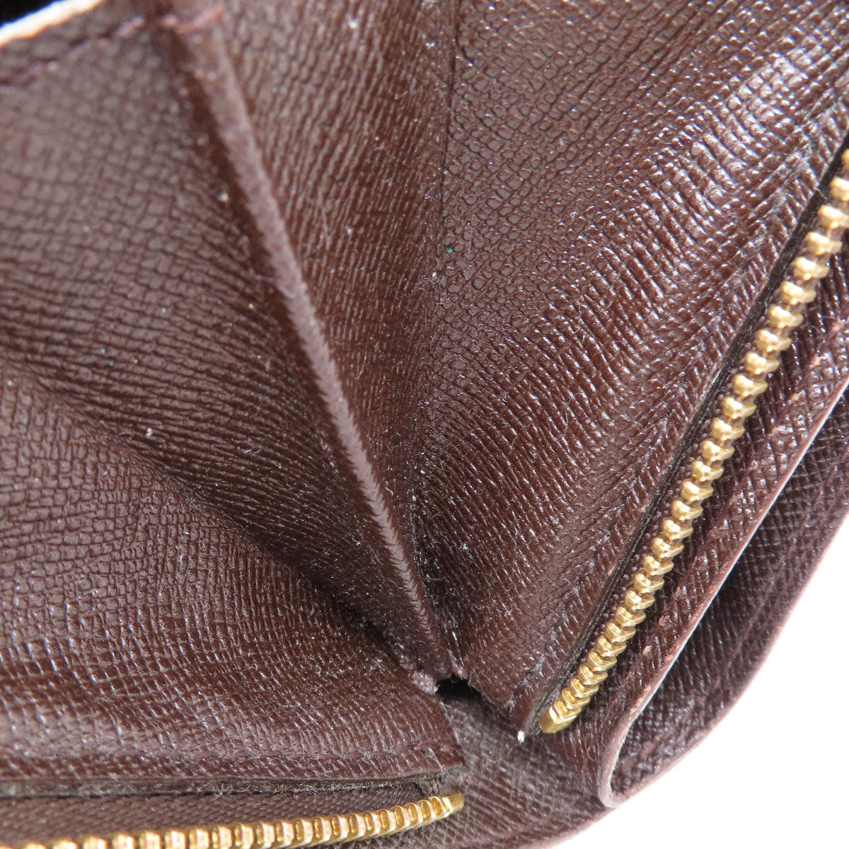 LOUIS VUITTON Bifold Wallet M61668 Damier canvas Brown Compact Zip Damier Ebene Women Used
