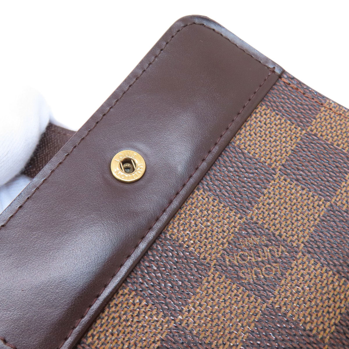 LOUIS VUITTON Bifold Wallet M61668 Damier canvas Brown Compact Zip Damier Ebene Women Used