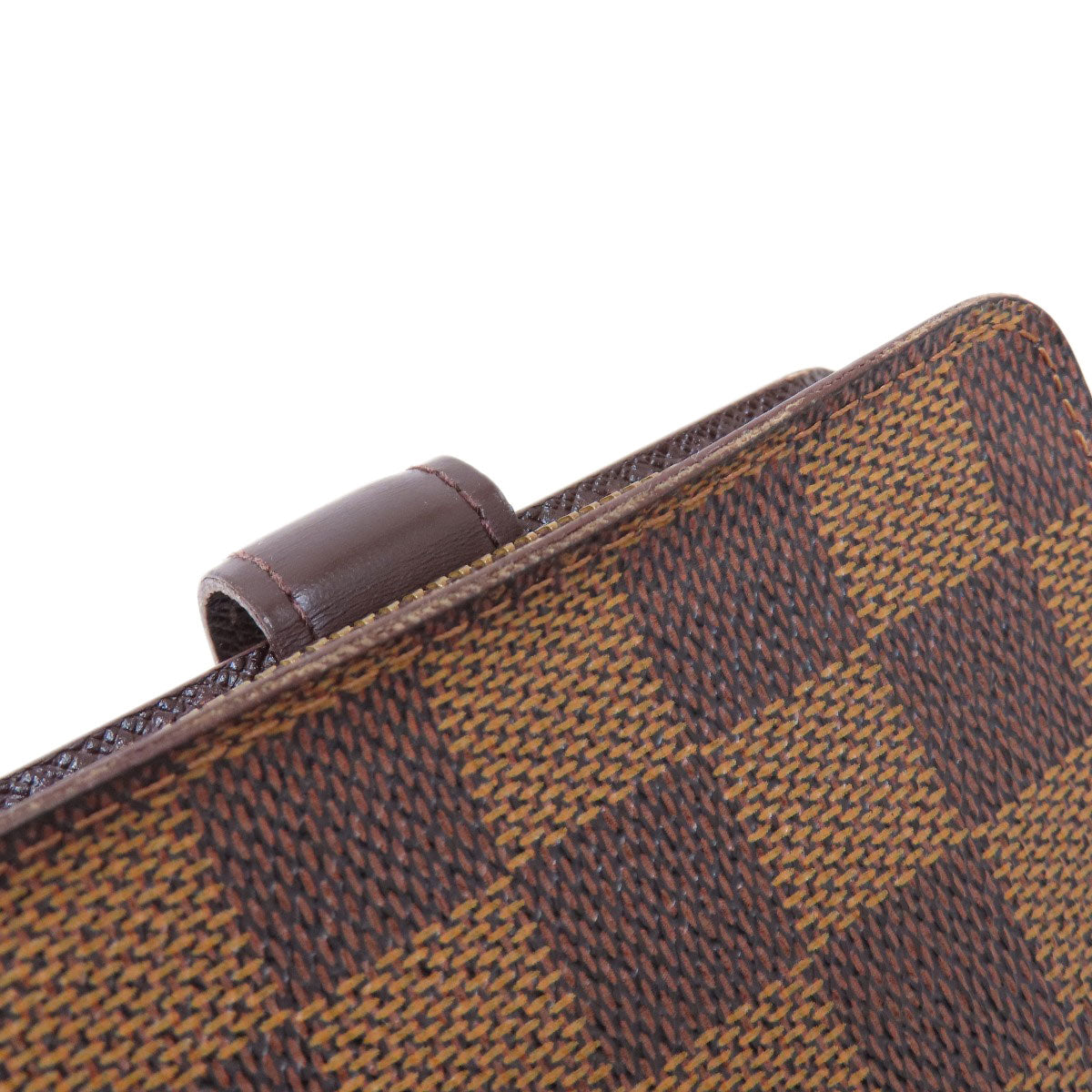 LOUIS VUITTON Bifold Wallet M61668 Damier canvas Brown Compact Zip Damier Ebene Women Used