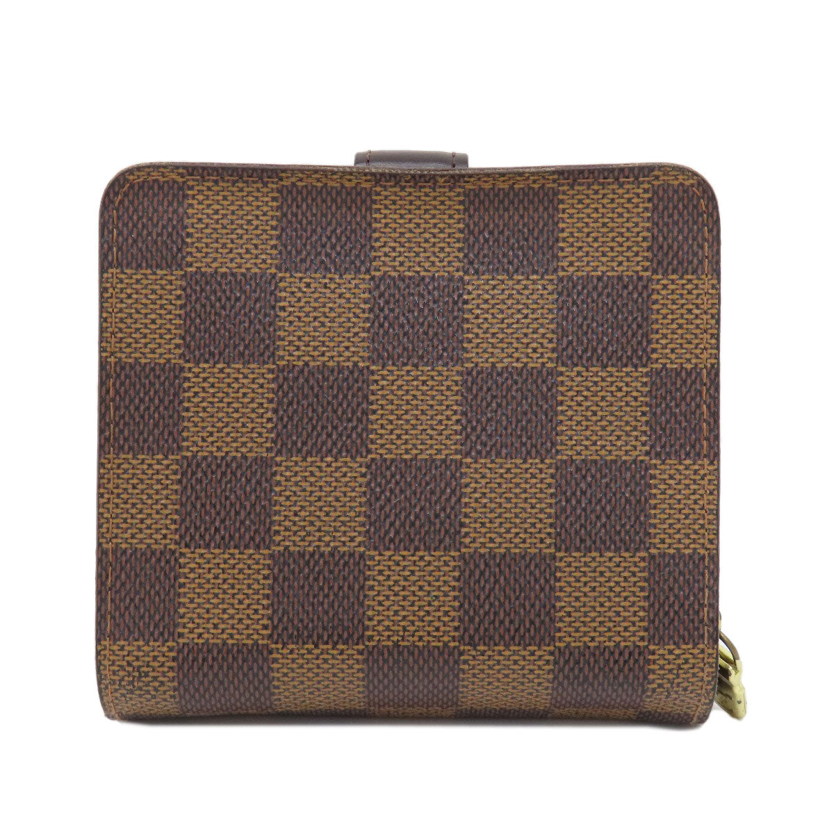 LOUIS VUITTON Bifold Wallet M61668 Damier canvas Brown Compact Zip Damier Ebene Women Used