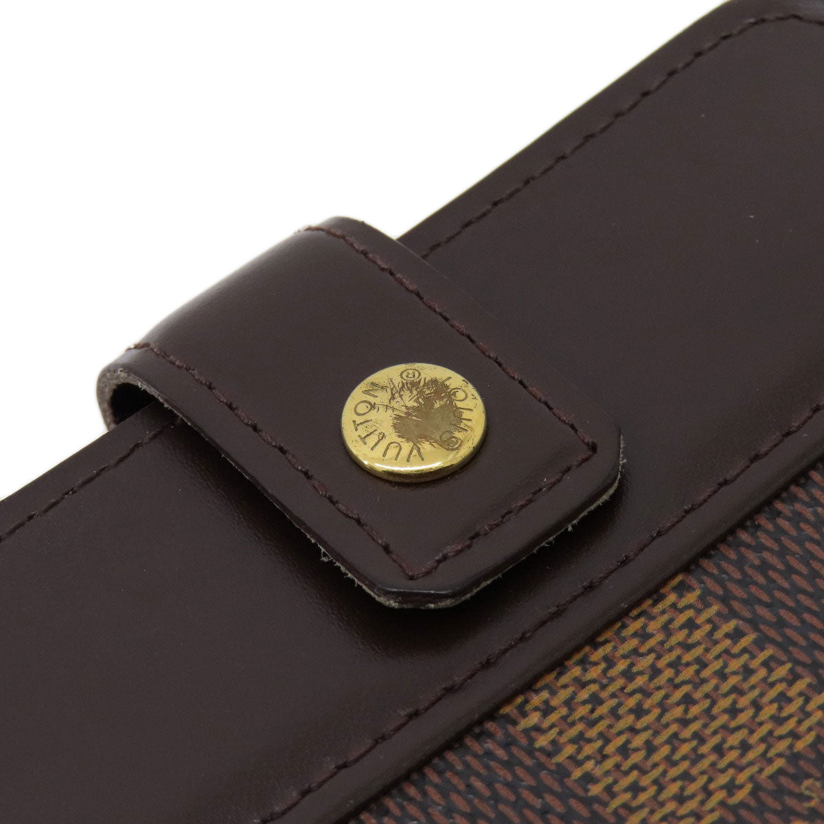 LOUIS VUITTON Bifold Wallet M61668 Damier canvas Brown Compact Zip Damier Ebene Women Used