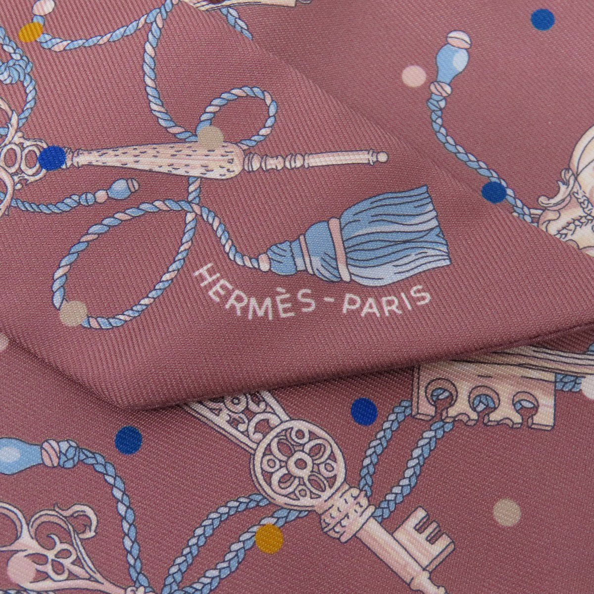 HERMES scarf silk Brown Twilly Women Used