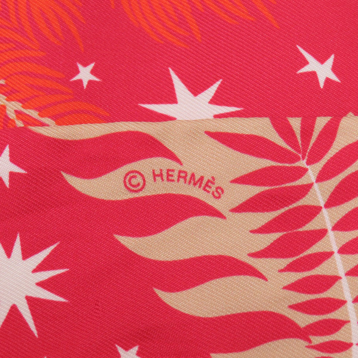HERMES scarf silk beige Twilly Women Used