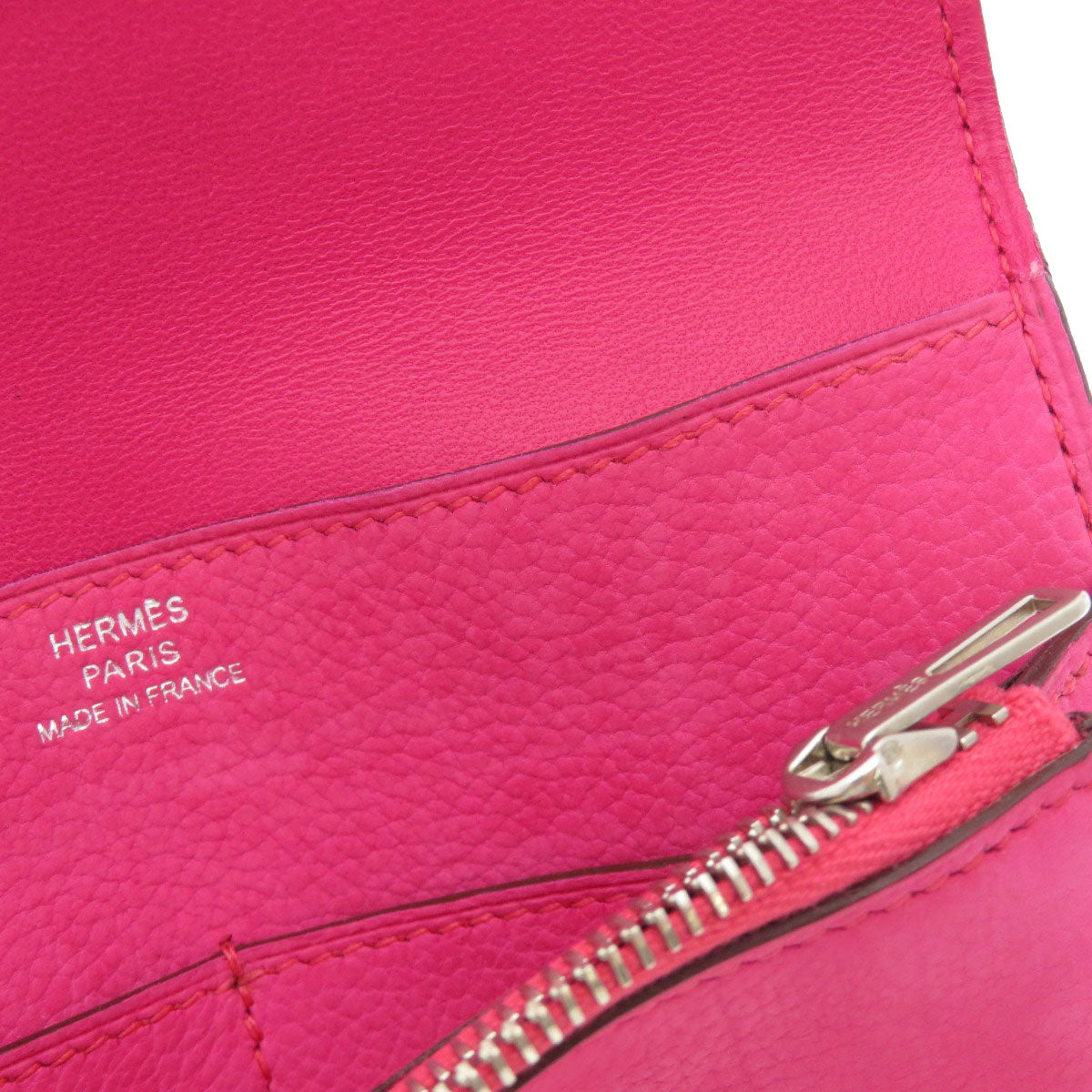 HERMES Coin case Eversoft pink Dogon Compact Eversoft