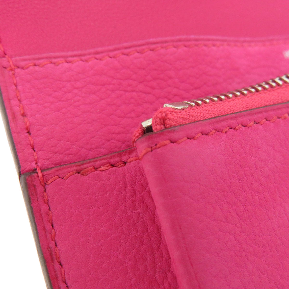 HERMES Coin case Eversoft pink Dogon Compact Eversoft