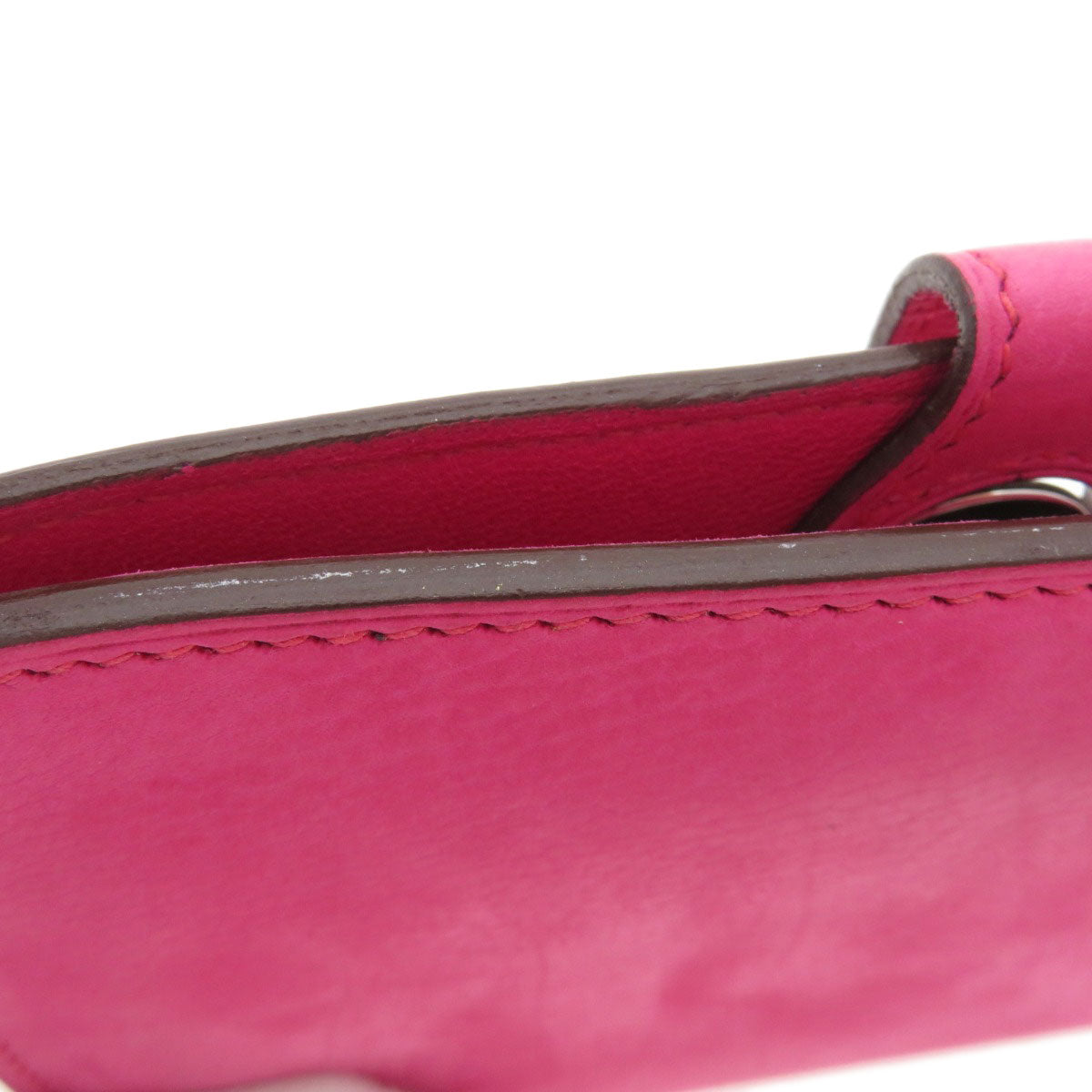 HERMES Coin case Eversoft pink Dogon Compact Eversoft