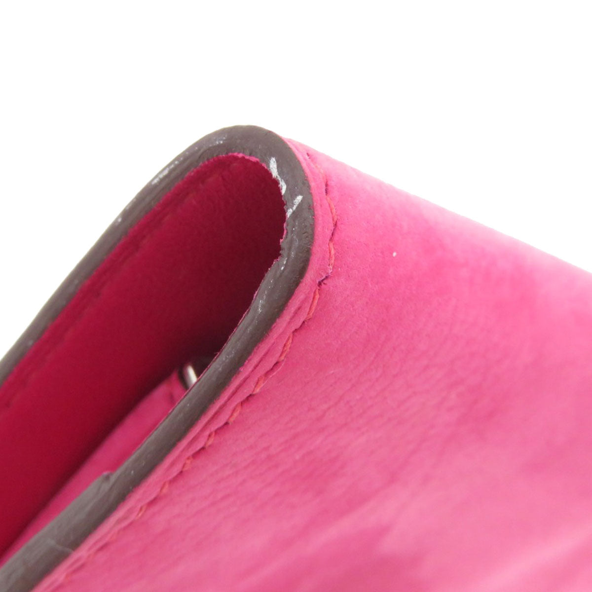 HERMES Coin case Eversoft pink Dogon Compact Eversoft