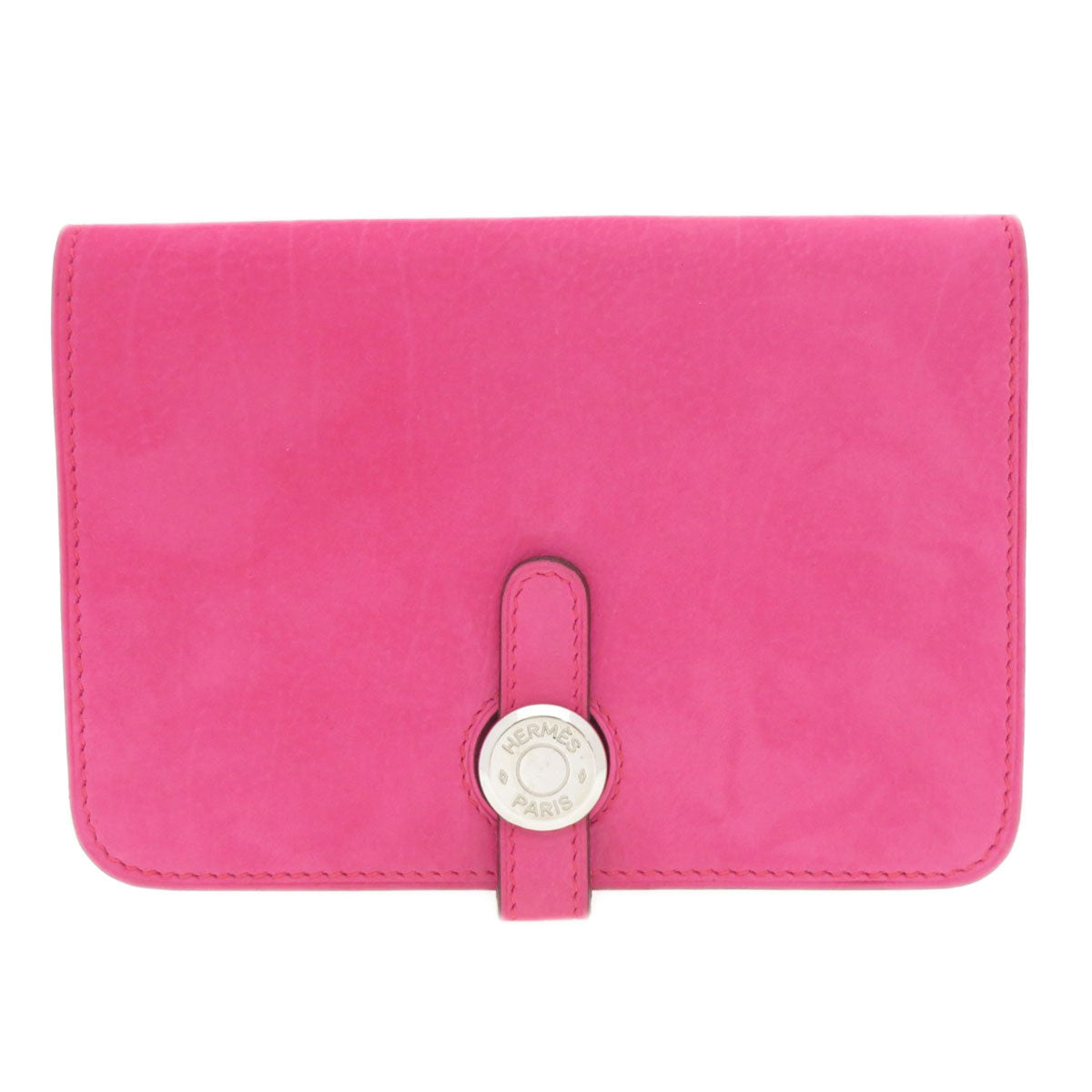 HERMES Coin case Eversoft pink Dogon Compact Eversoft