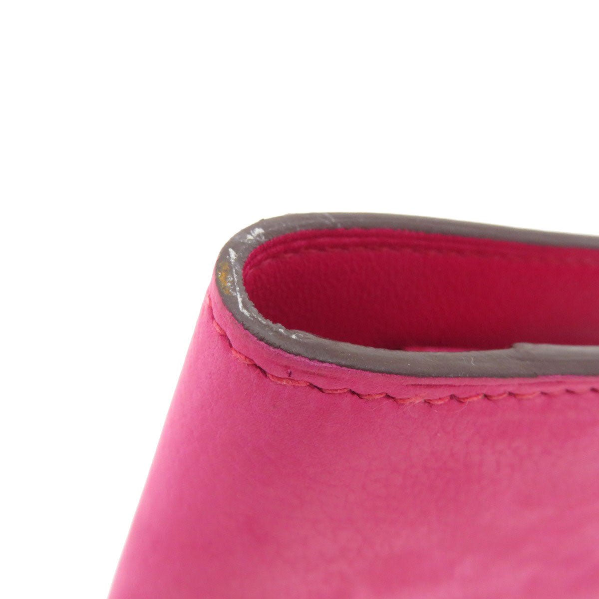 HERMES Coin case Eversoft pink Dogon Compact Eversoft