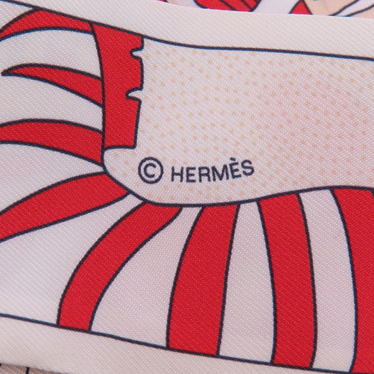 HERMES scarf silk Red Twilly Women Used