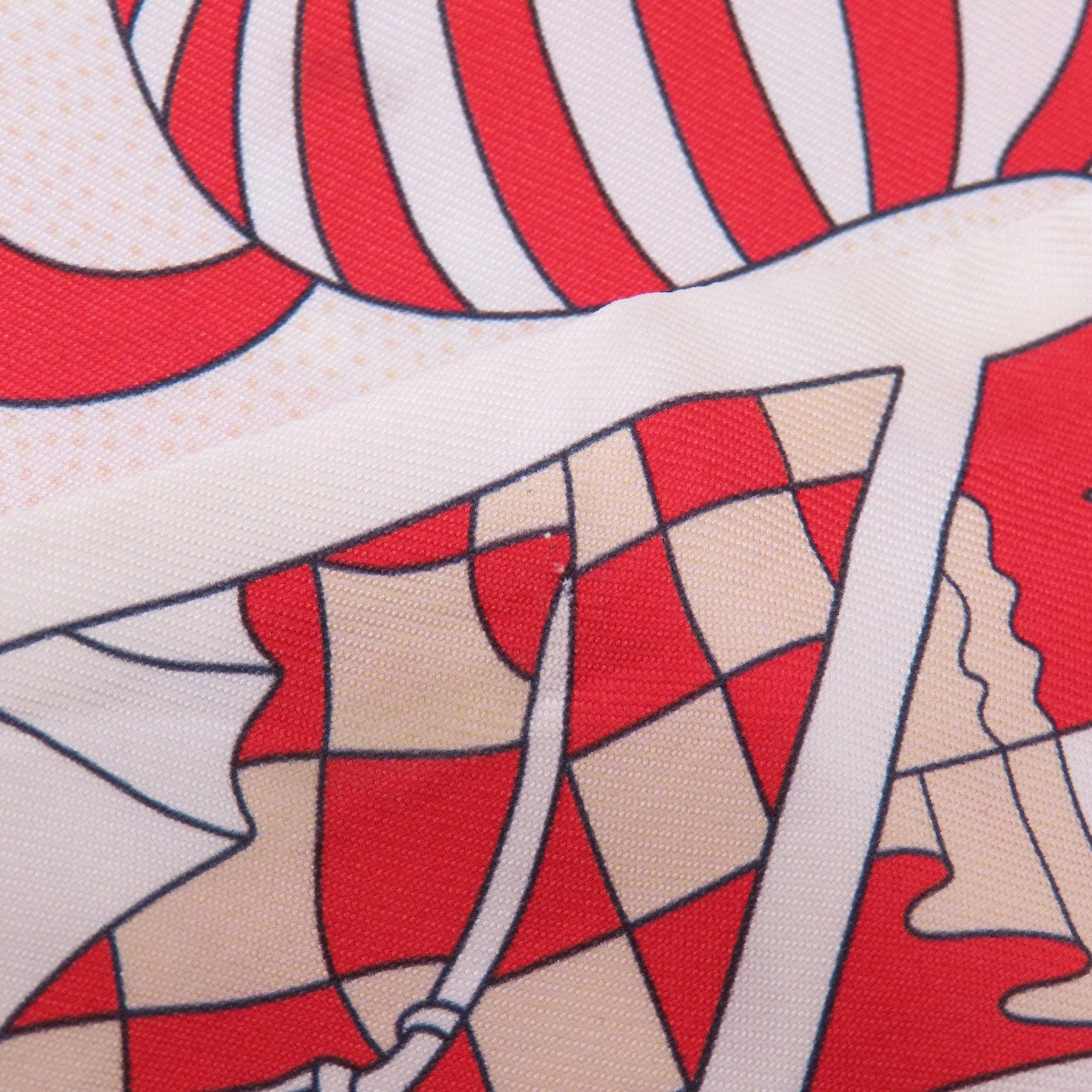 HERMES scarf silk Red Twilly Women Used