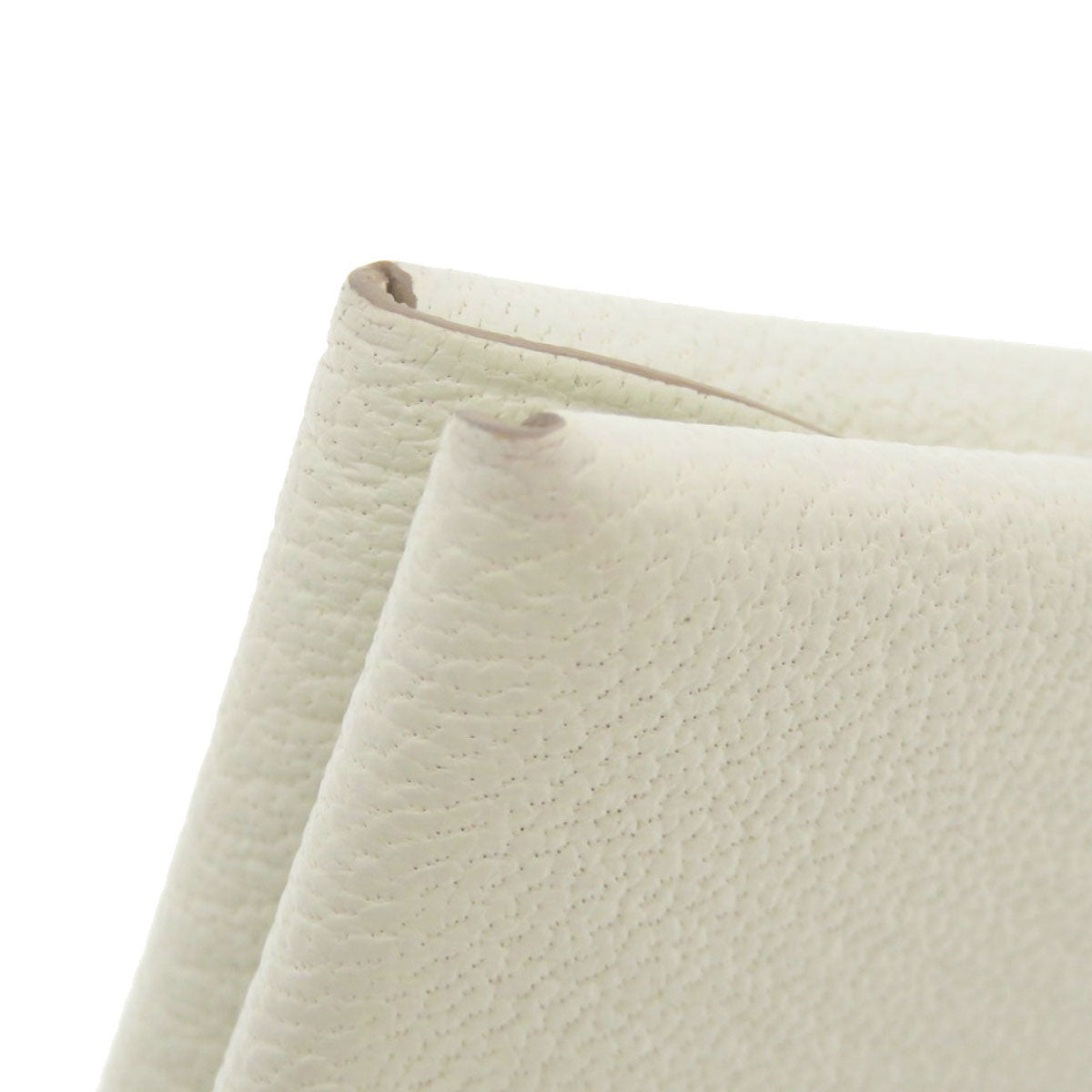HERMES Card Case Shave white Calvi Duo Chevre