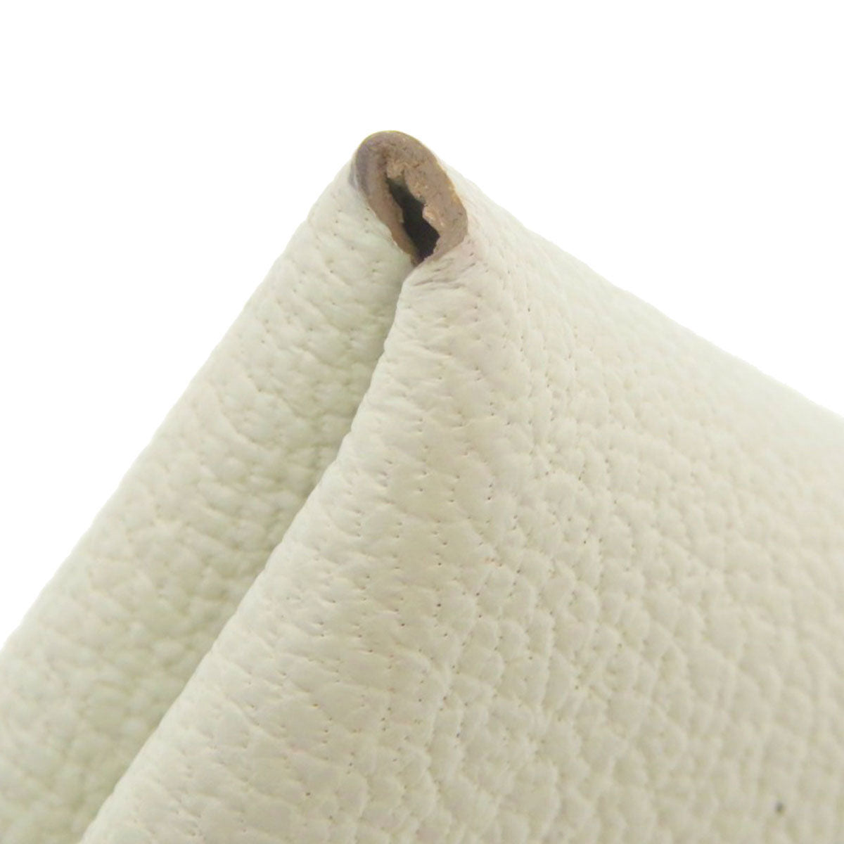 HERMES Card Case Shave white Calvi Duo Chevre