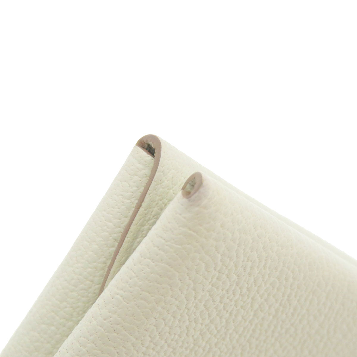 HERMES Card Case Shave white Calvi Duo Chevre
