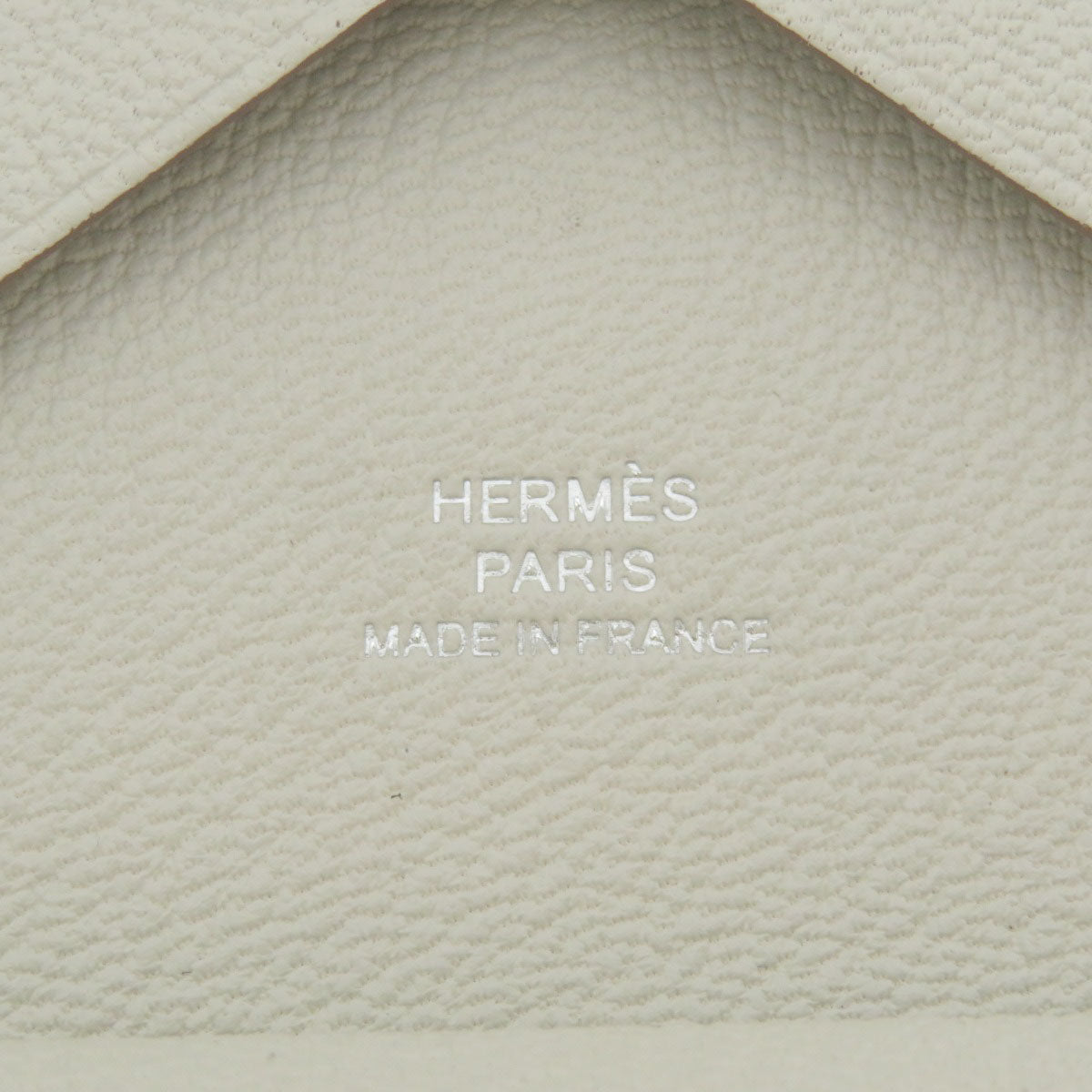 HERMES Card Case Shave white Calvi Duo Chevre