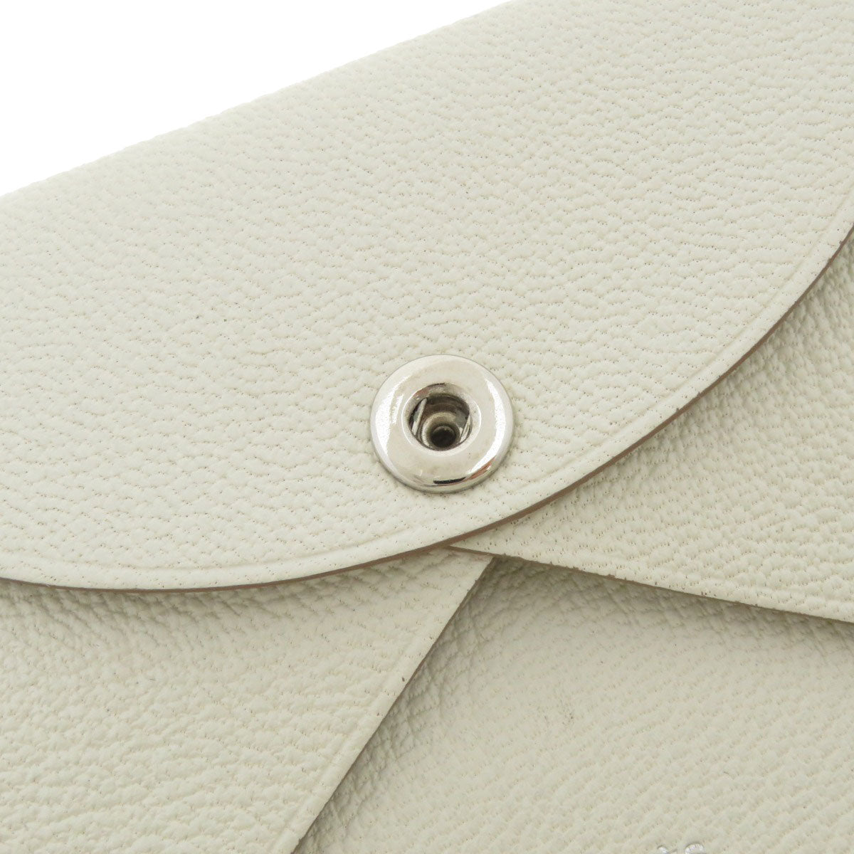 HERMES Card Case Shave white Calvi Duo Chevre