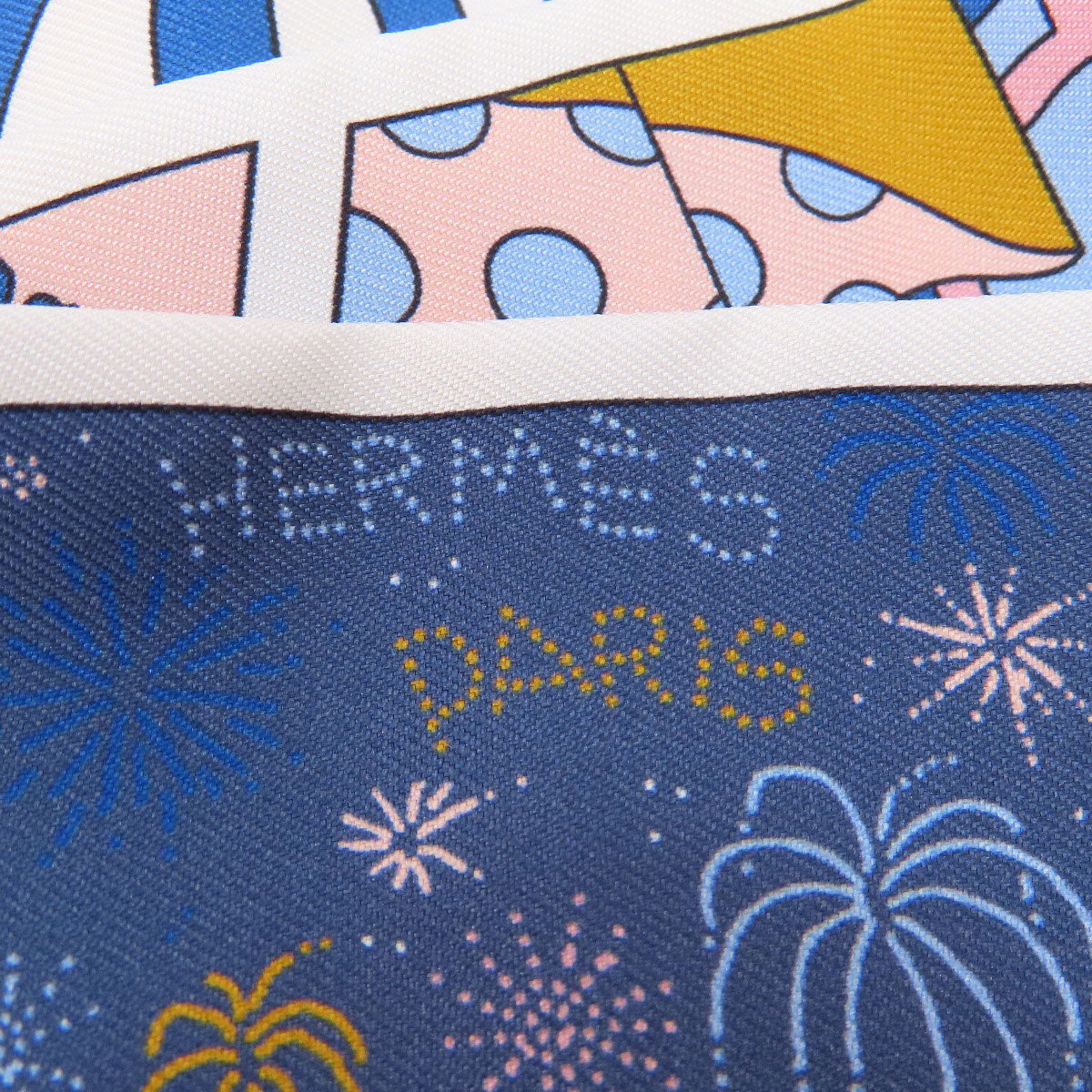 HERMES scarf silk white Twilly Women Used