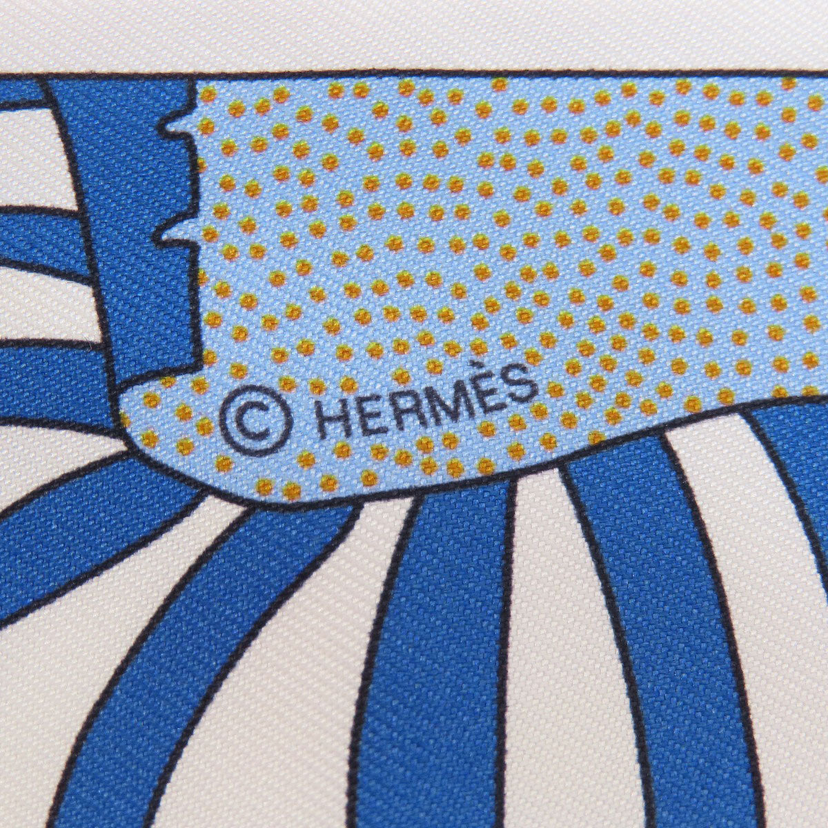 HERMES scarf silk white Twilly Women Used