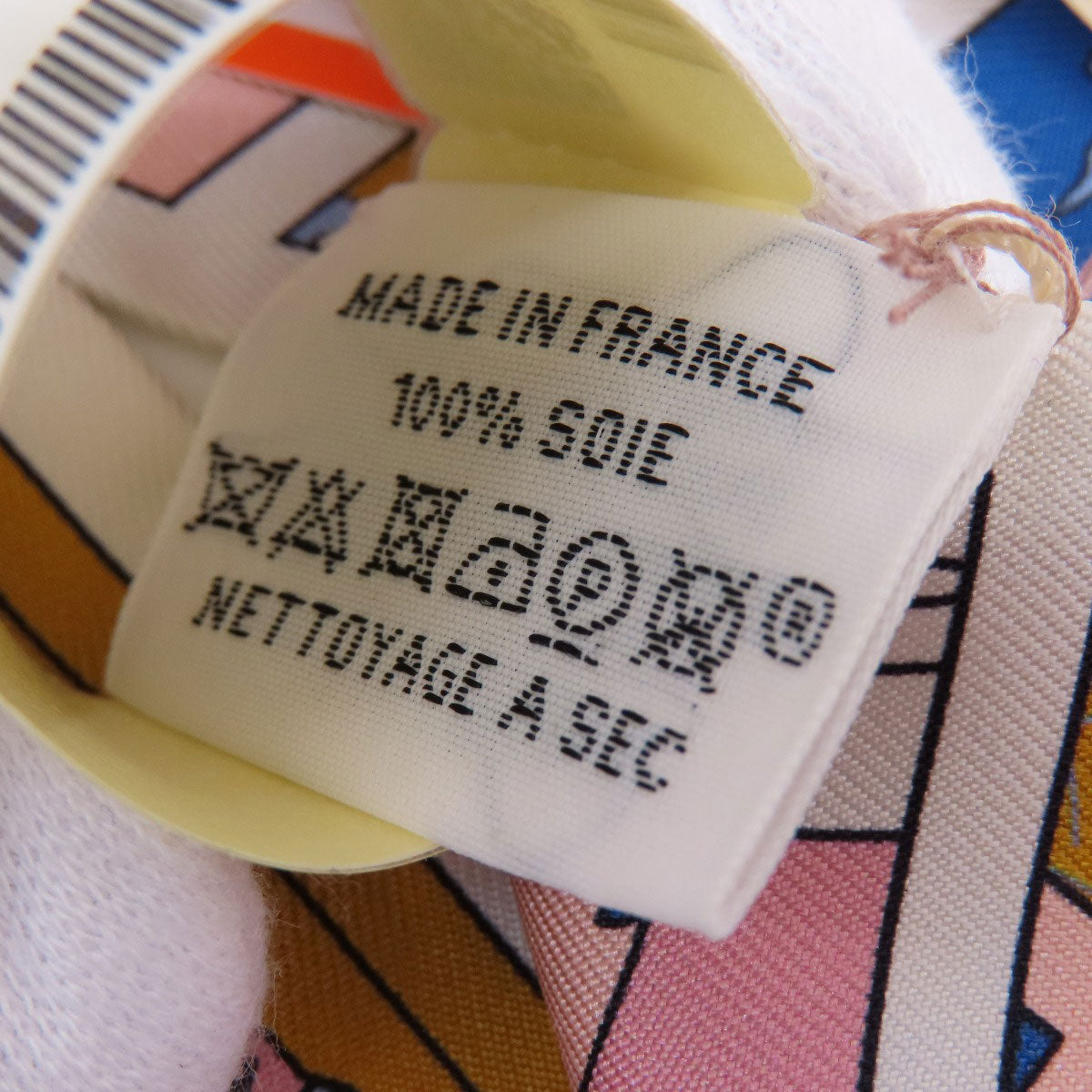 HERMES scarf silk white Twilly Women Used