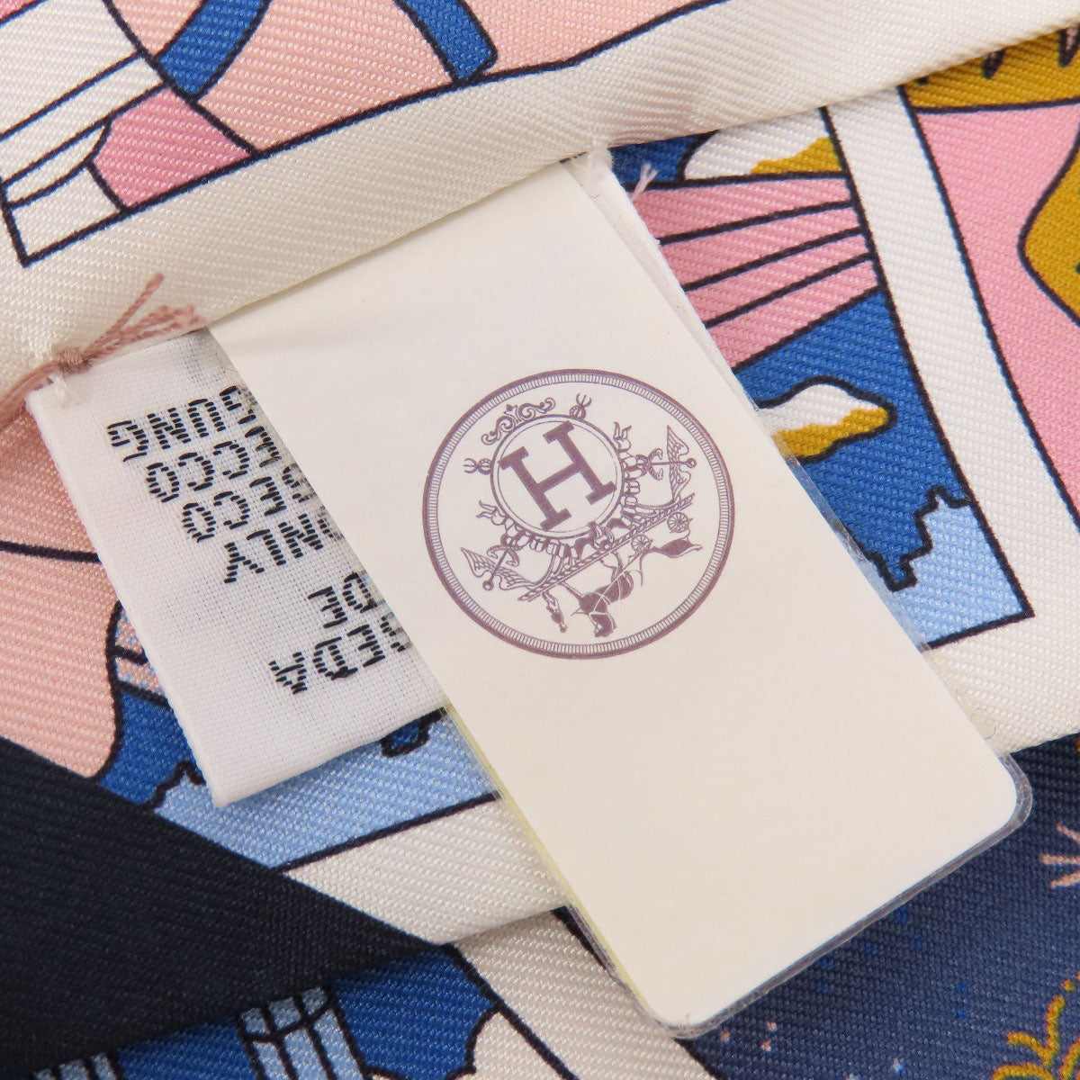 HERMES scarf silk white Twilly Women Used