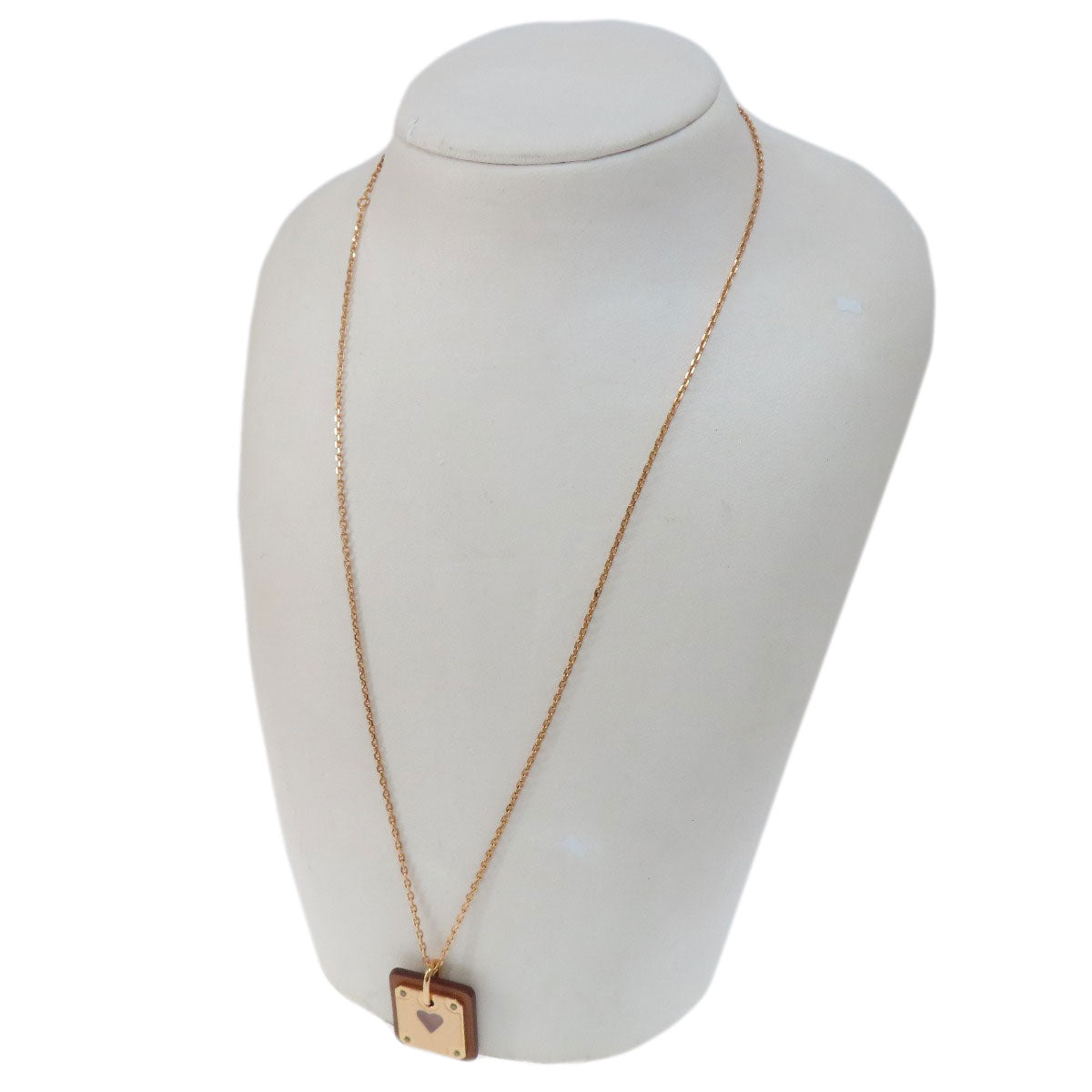 HERMES Necklace Gold Plated, Swift pink As Doucour PM Women Used