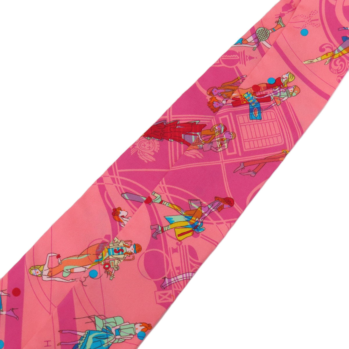 HERMES scarf silk pink Twilly Women Used