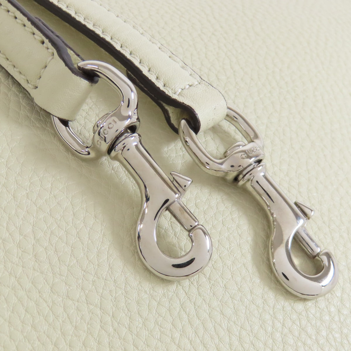 GUCCI Handbag 392013 leather white 2WAY Women Used