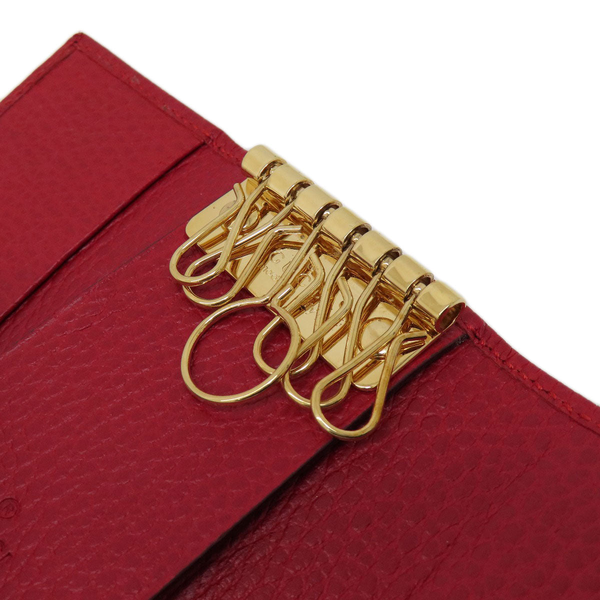 GUCCI Key case Key holder  456118 leather Red GG Marmont