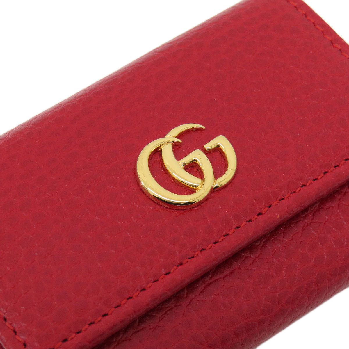 GUCCI Key case Key holder  456118 leather Red GG Marmont