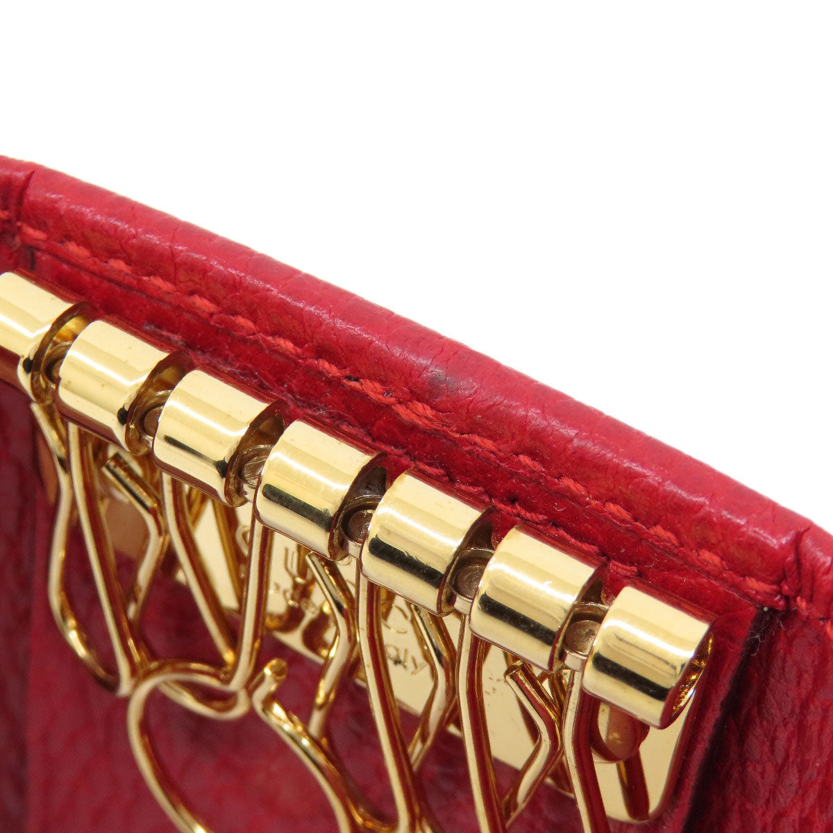 GUCCI Key case Key holder  456118 leather Red GG Marmont
