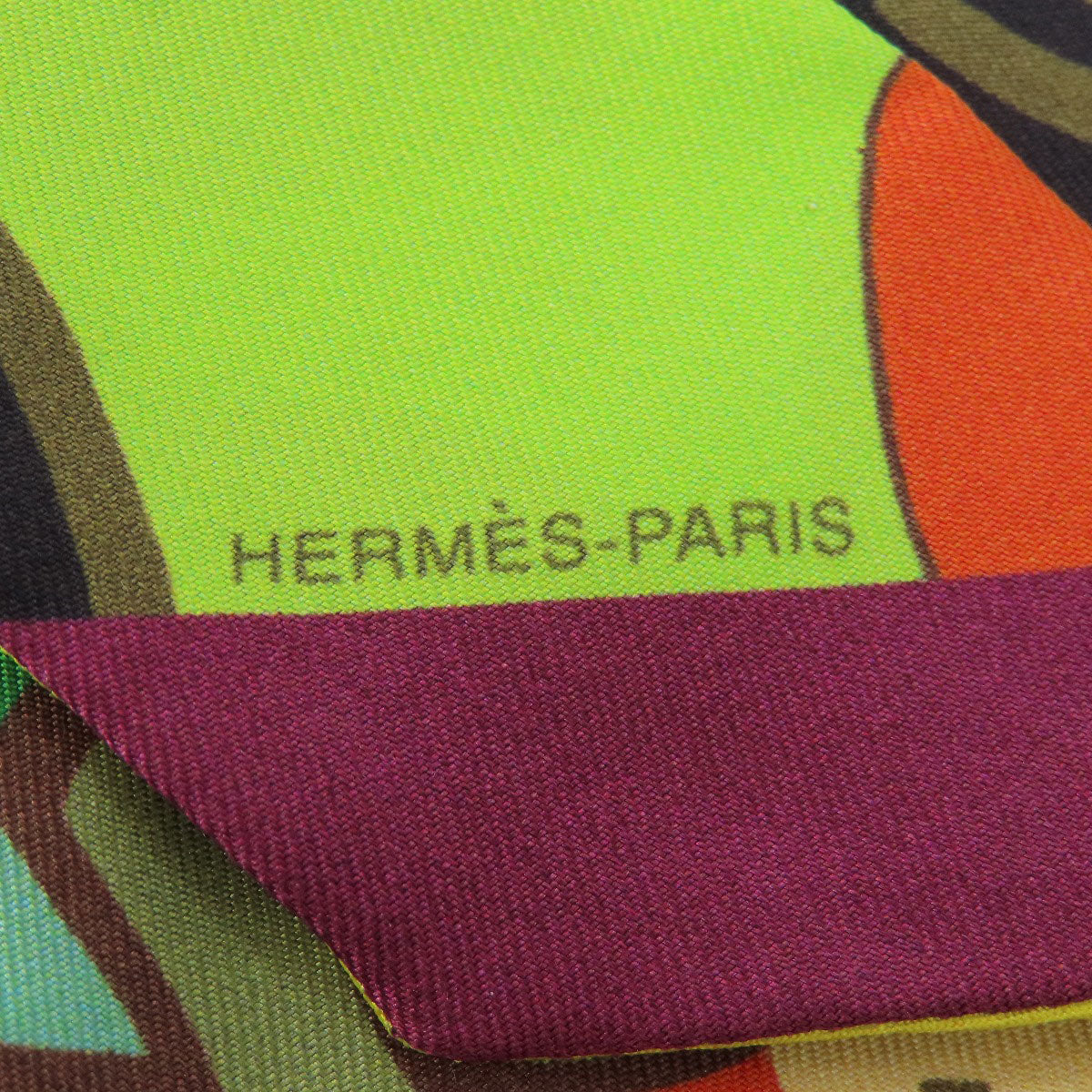 HERMES scarf silk green Twilly Women Used