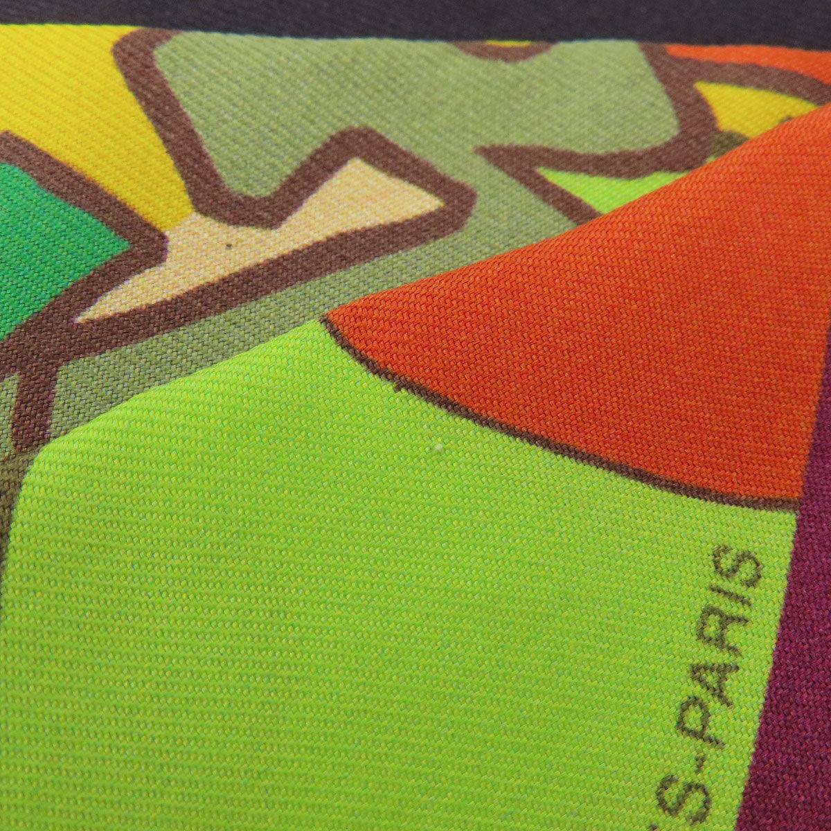HERMES scarf silk green Twilly Women Used