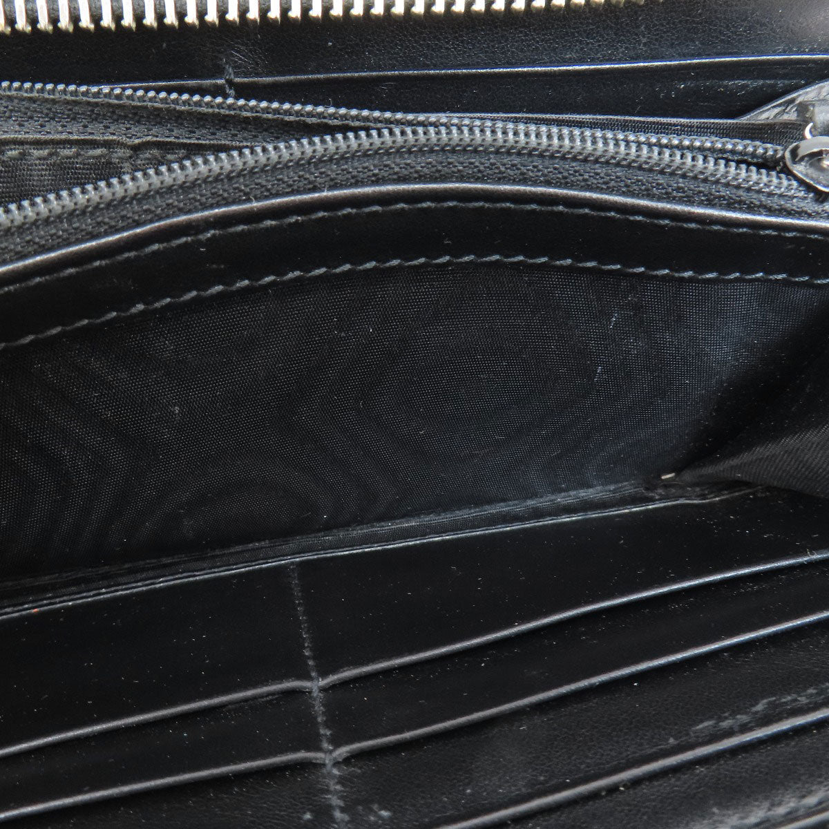 GUCCI Long Wallet Purse 597677 leather black Embryoidery