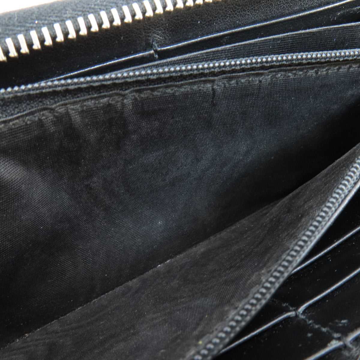 GUCCI Long Wallet Purse 597677 leather black Embryoidery