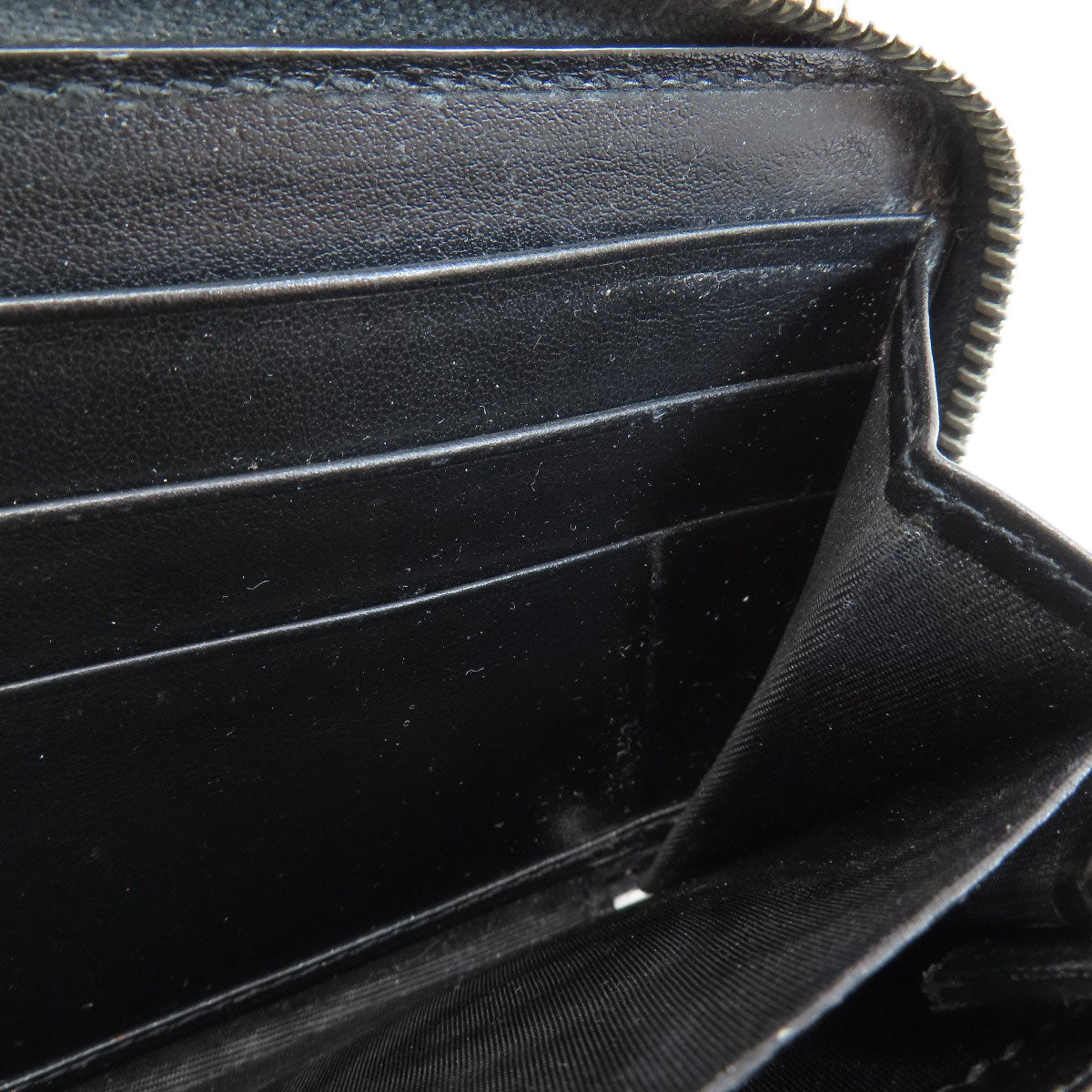 GUCCI Long Wallet Purse 597677 leather black Embryoidery