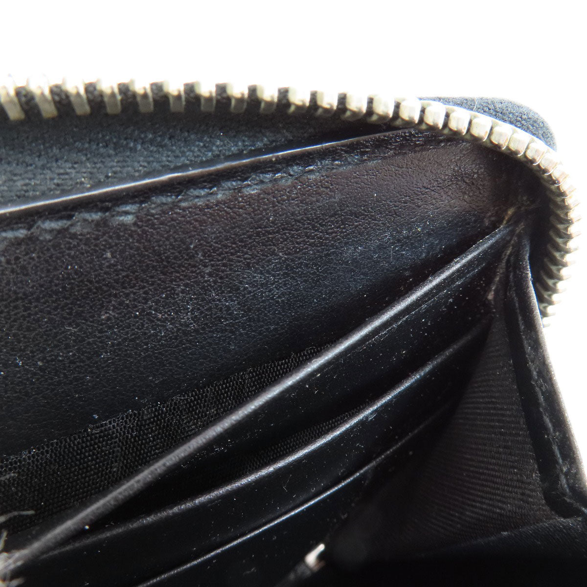 GUCCI Long Wallet Purse 597677 leather black Embryoidery