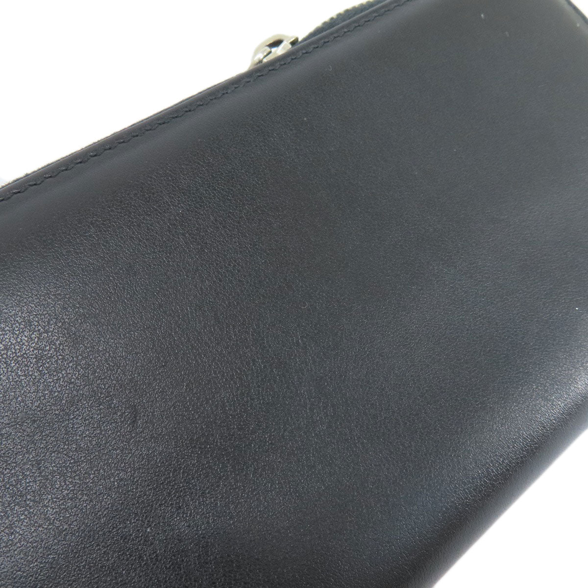 GUCCI Long Wallet Purse 597677 leather black Embryoidery
