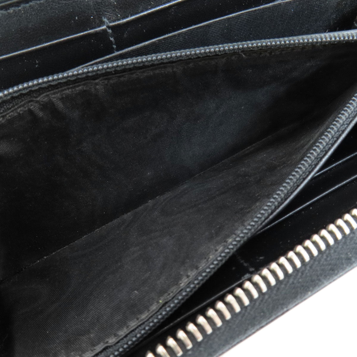 GUCCI Long Wallet Purse 597677 leather black Embryoidery