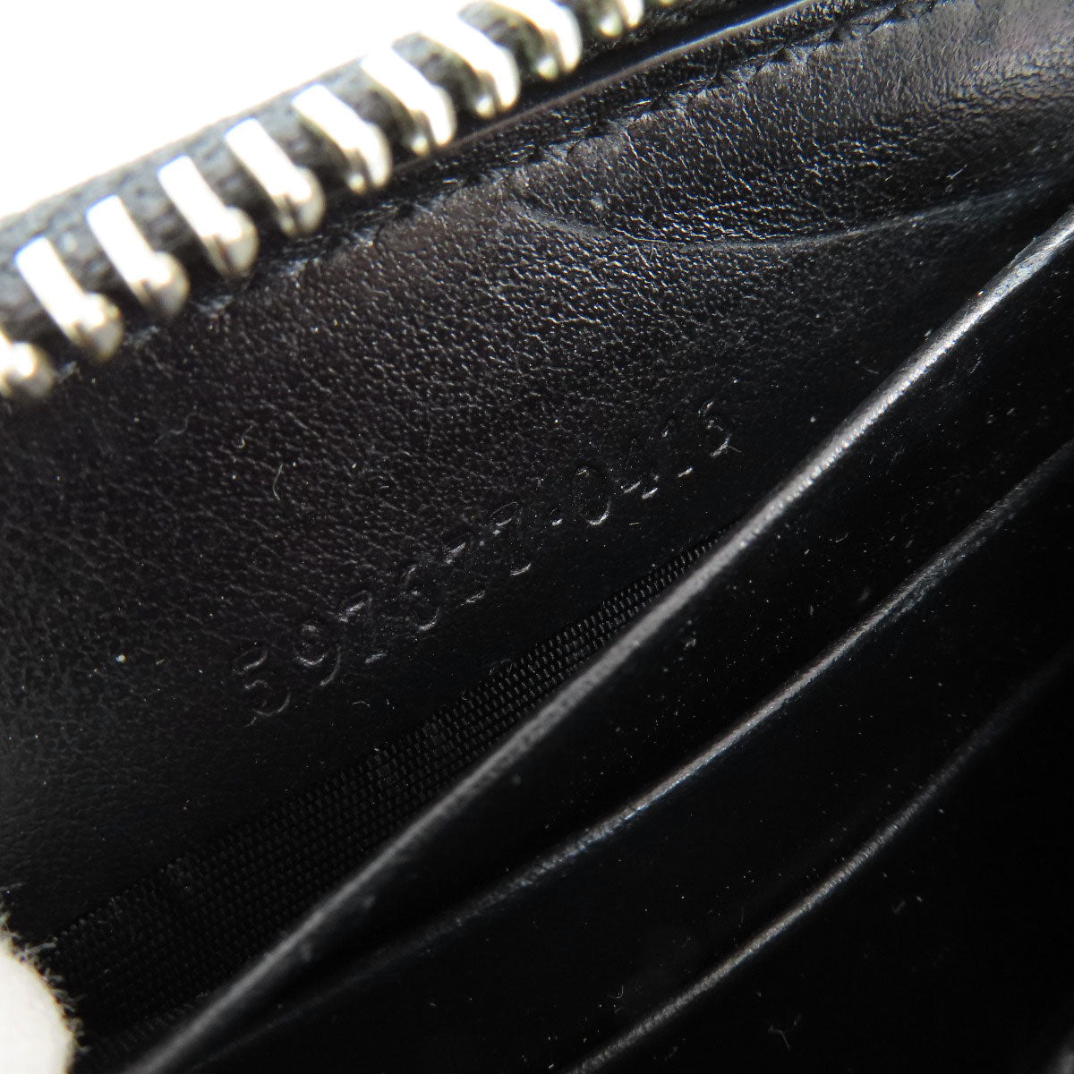GUCCI Long Wallet Purse 597677 leather black Embryoidery