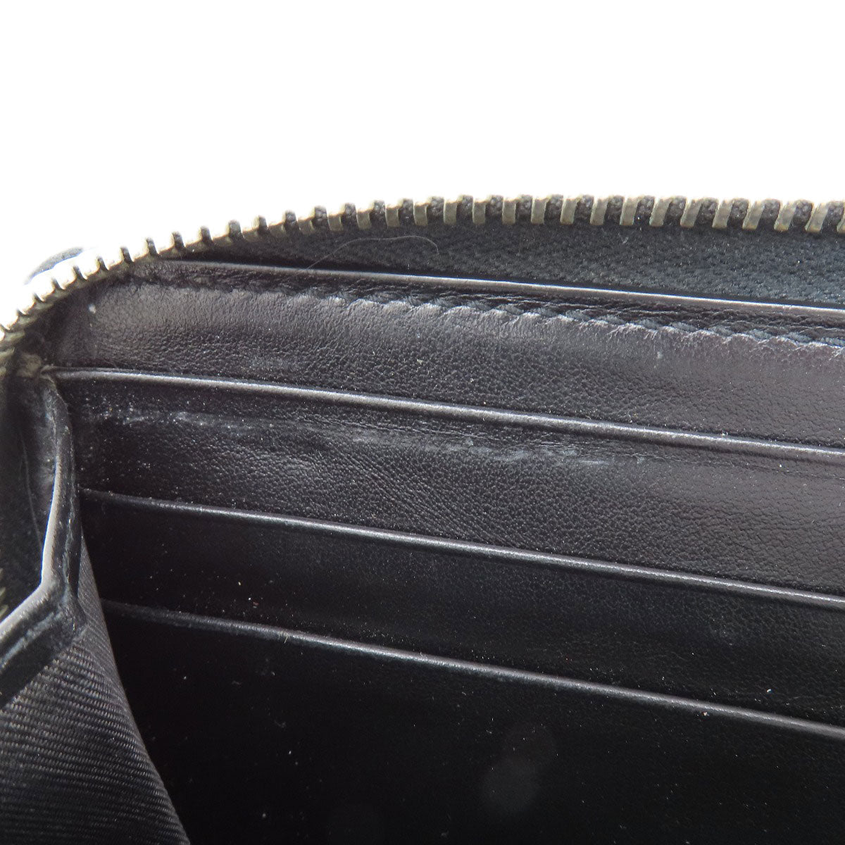 GUCCI Long Wallet Purse 597677 leather black Embryoidery
