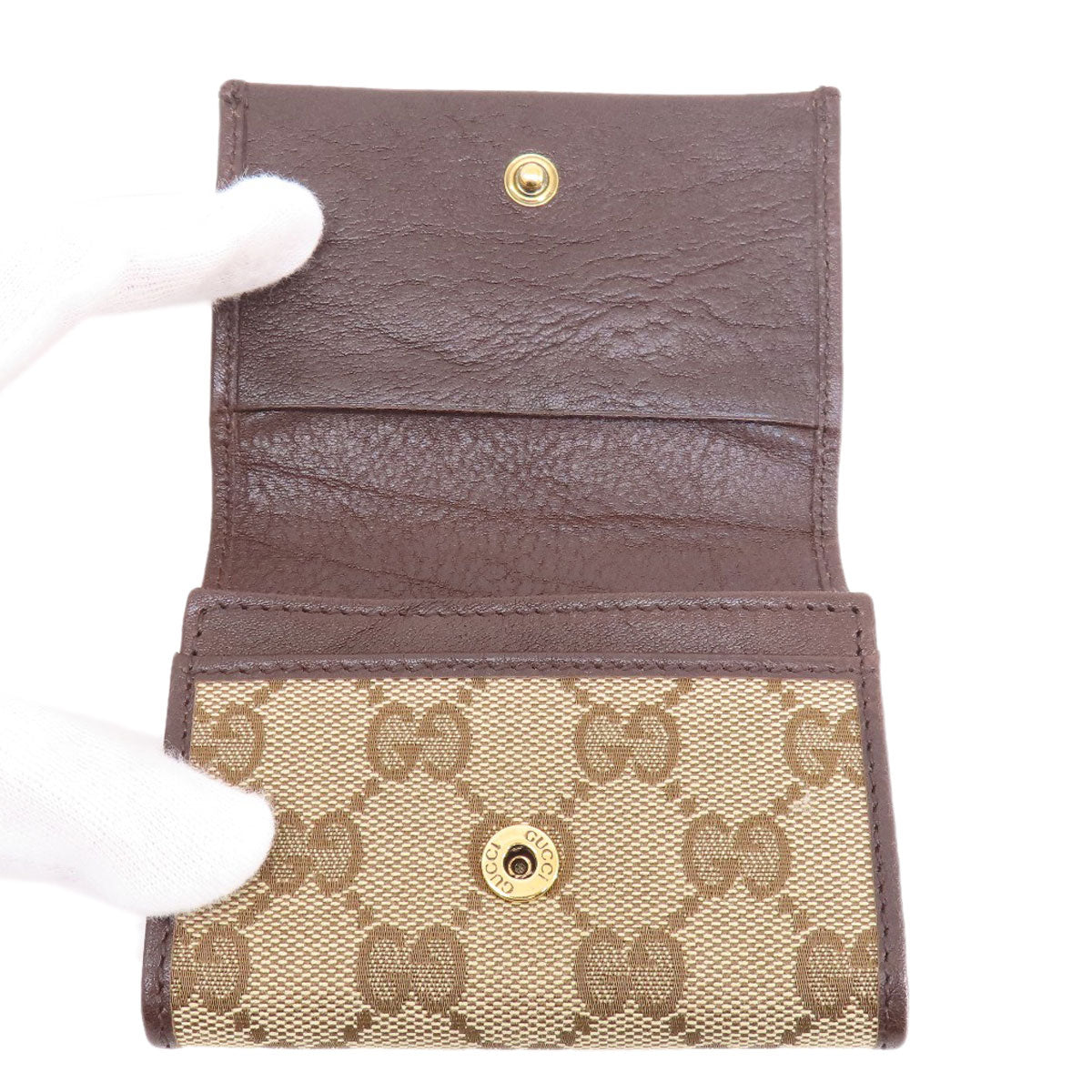 GUCCI Card Case 245762 canvas Brown GG