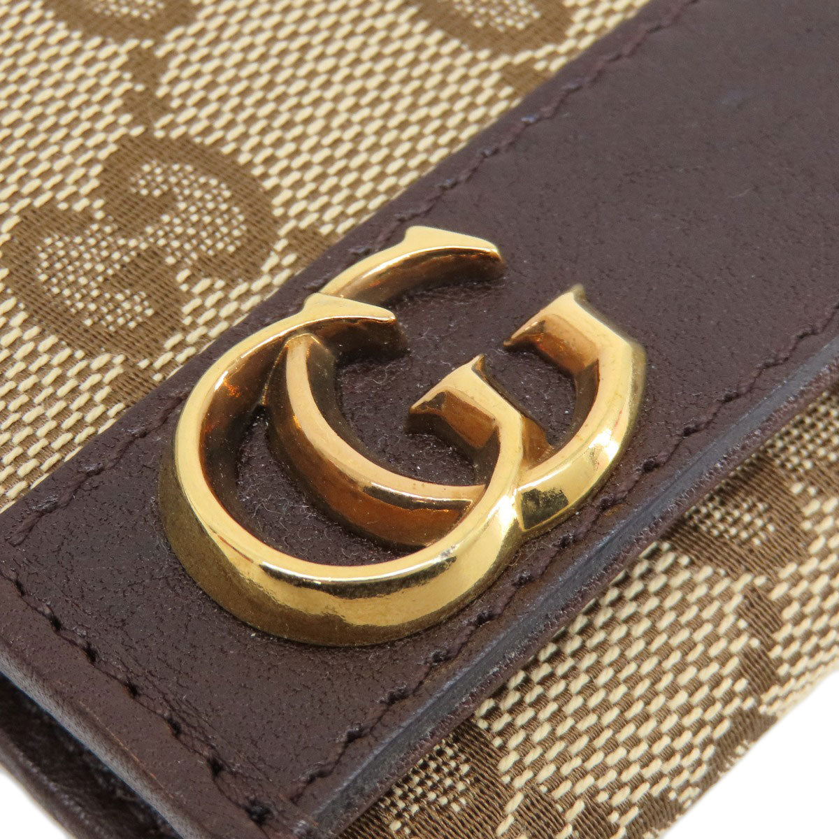 GUCCI Card Case 245762 canvas Brown GG