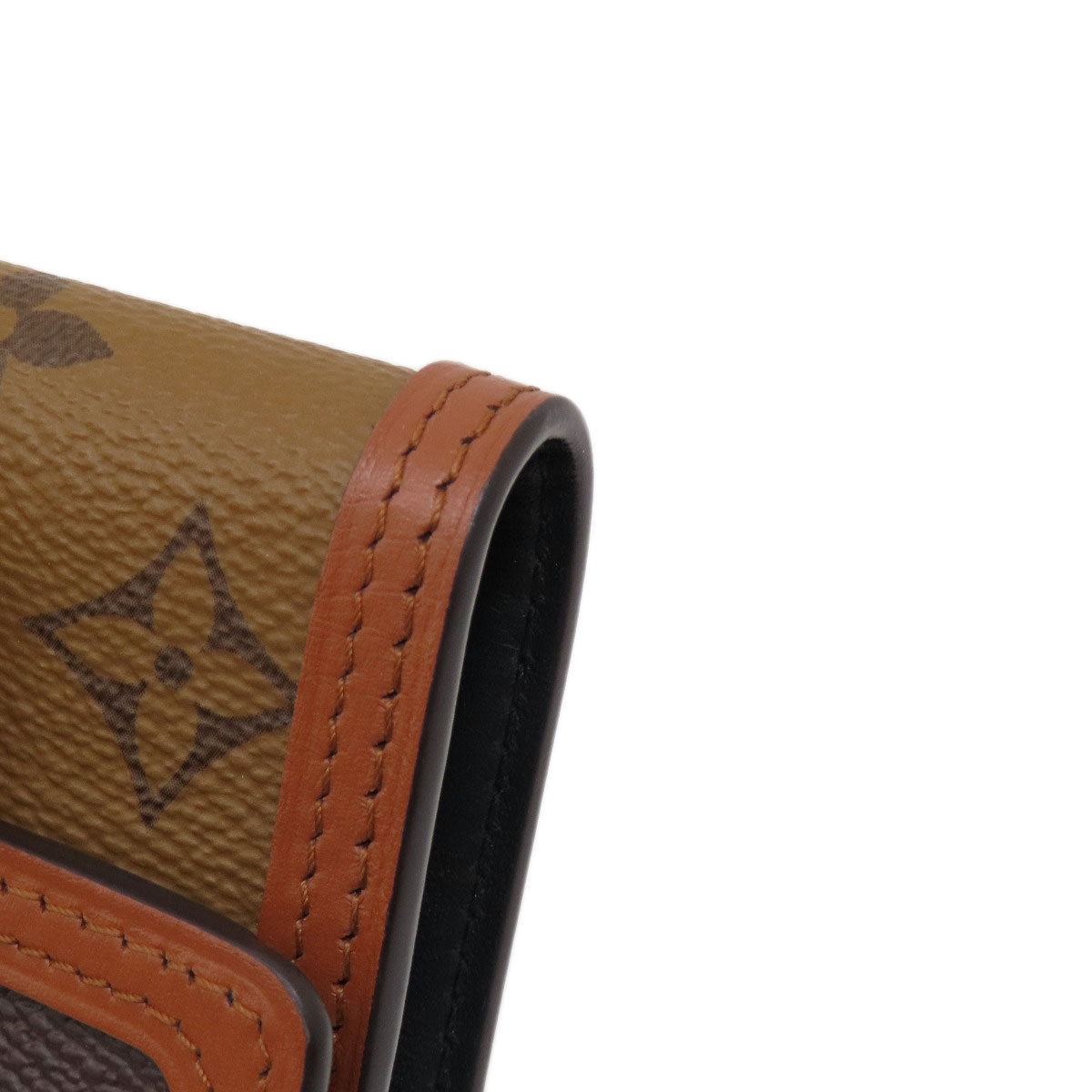 LOUIS VUITTON Bifold Wallet M68725 Monogram reverse Brown Portefeuille Daufine Compact Women Used