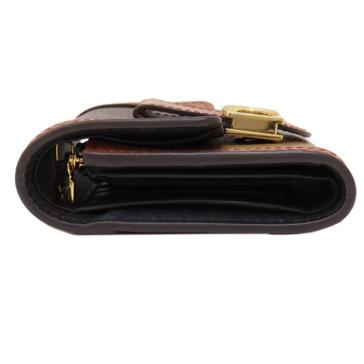 LOUIS VUITTON Bifold Wallet M68725 Monogram reverse Brown Portefeuille Daufine Compact Women Used
