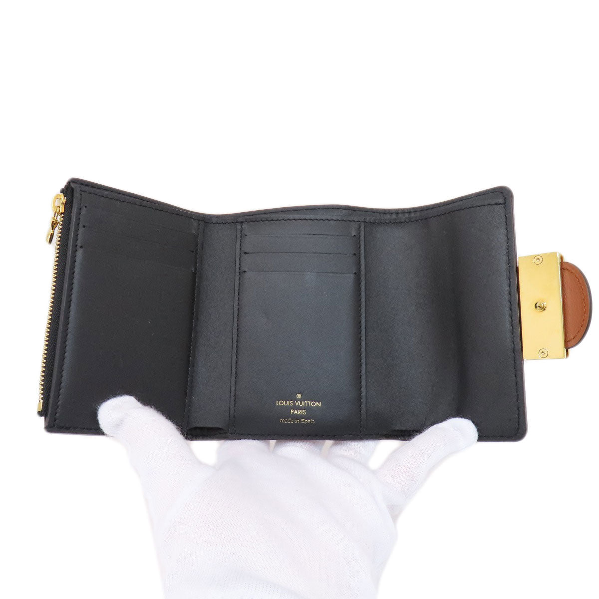 LOUIS VUITTON Bifold Wallet M68725 Monogram reverse Brown Portefeuille Daufine Compact Women Used