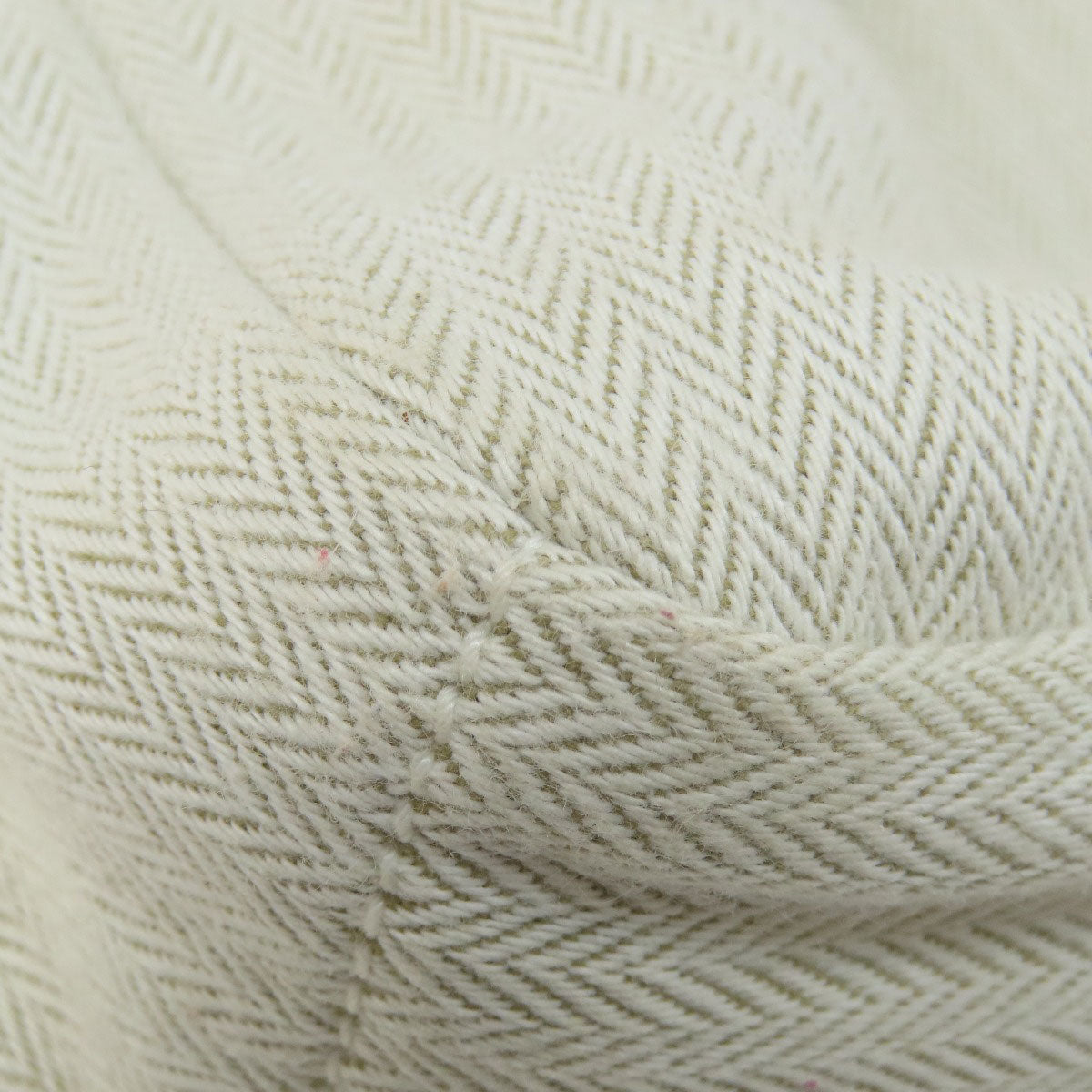 HERMES Cosmetics Pouch Towal chevron beige Foolby 20 Women Used