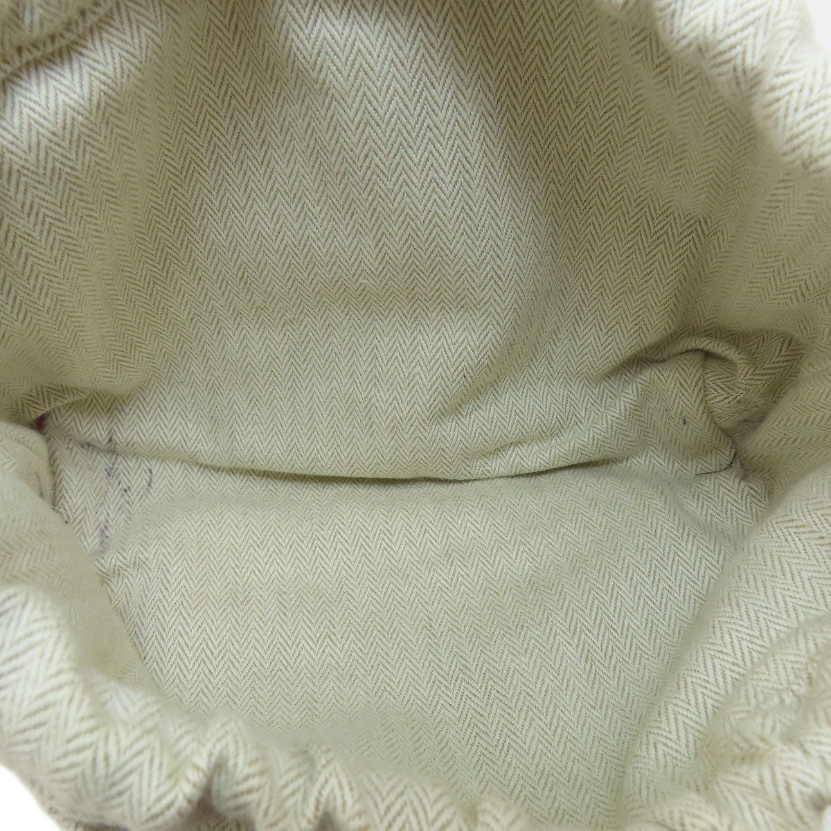 HERMES Cosmetics Pouch Towal chevron beige Foolby 20 Women Used