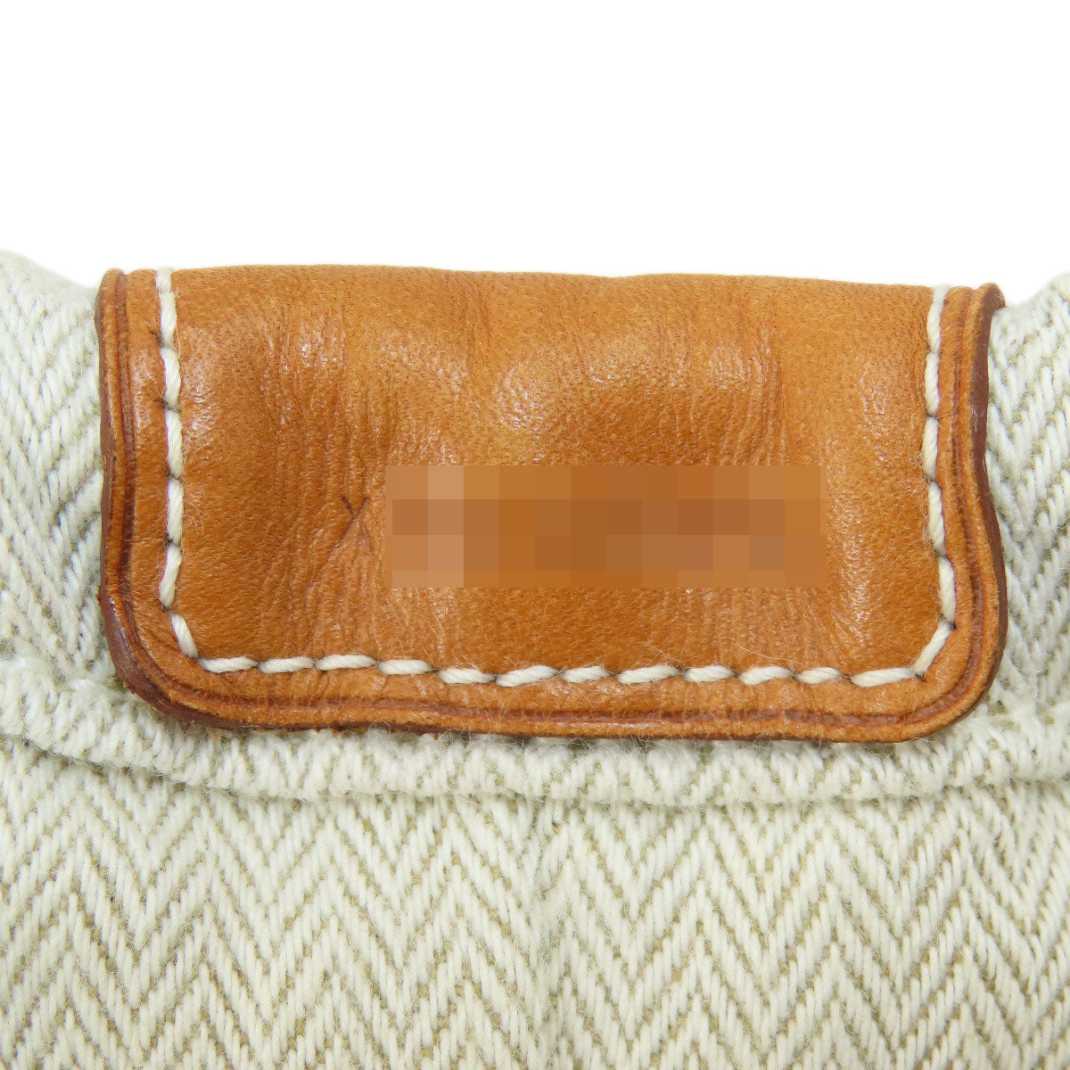 HERMES Cosmetics Pouch Towal chevron beige Foolby 20 Women Used
