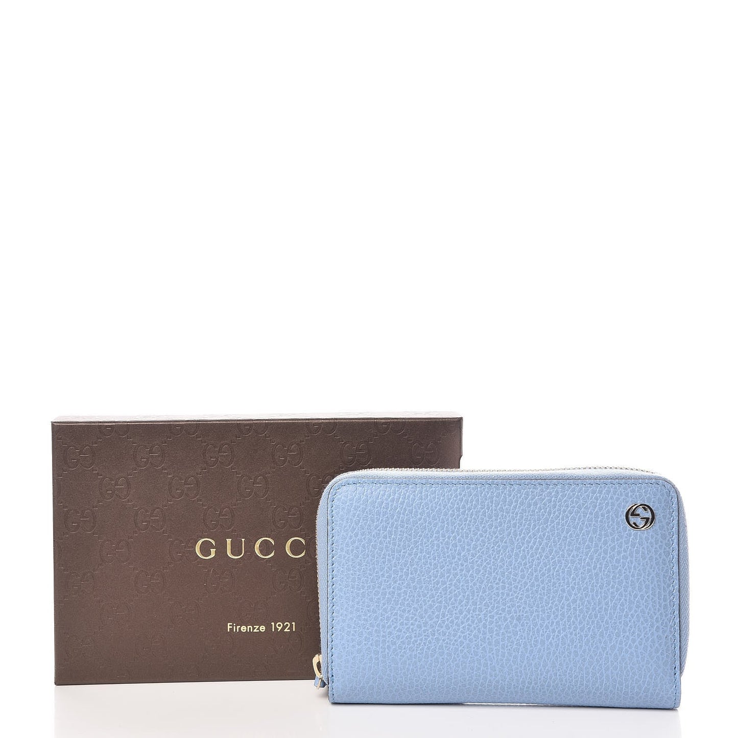 Gucci Original Leather Dollar Calf Wallet in Mineral Blue
